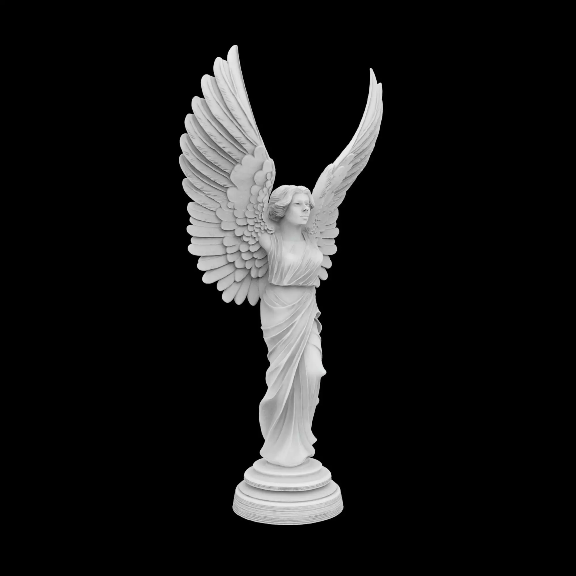 CElegant Angel Wings Rising Sculpture 3D print model_0