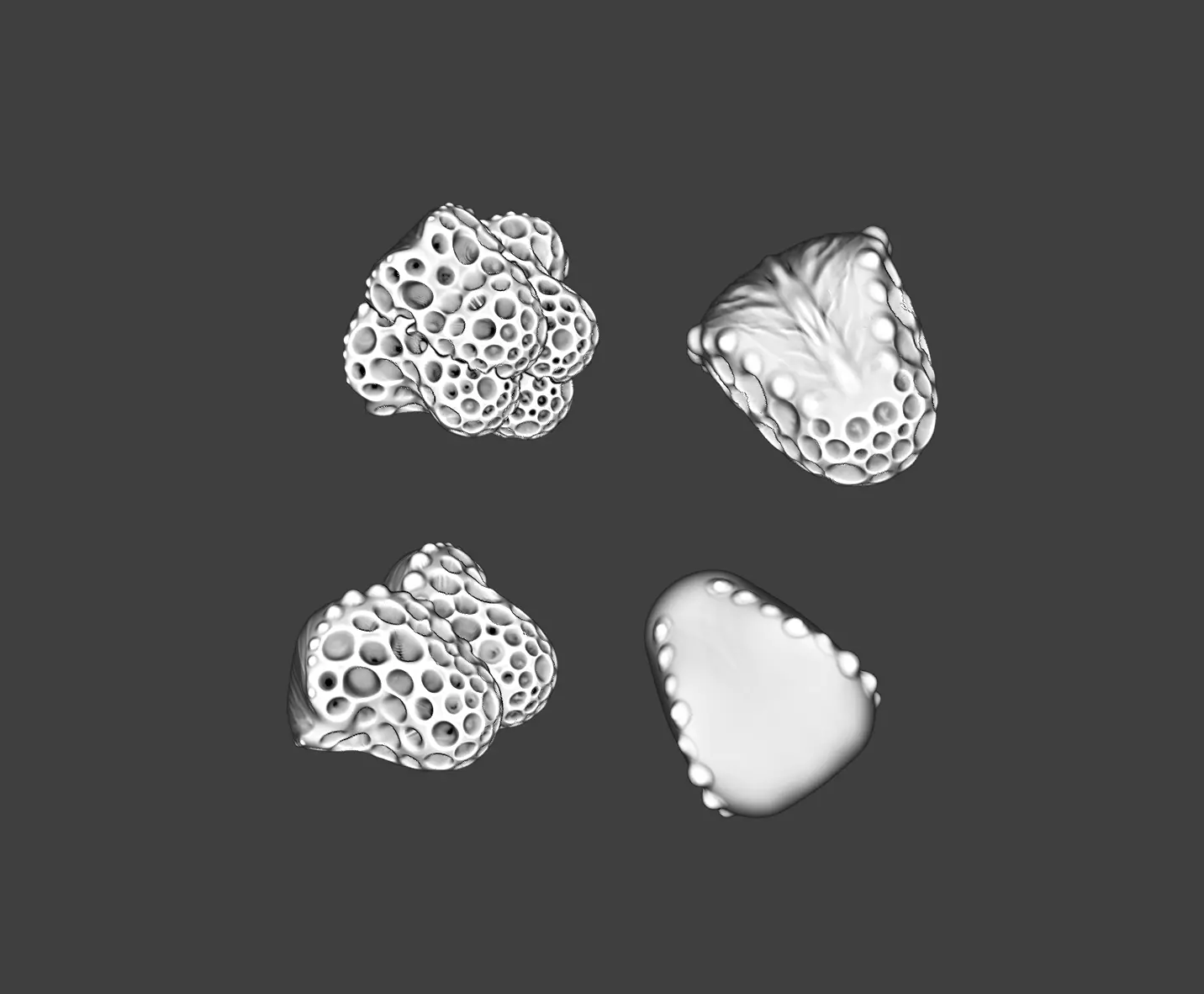 Spooky Alien Fungi Plant SET Natural Terrain Miniature Kitbash 3D print model_2