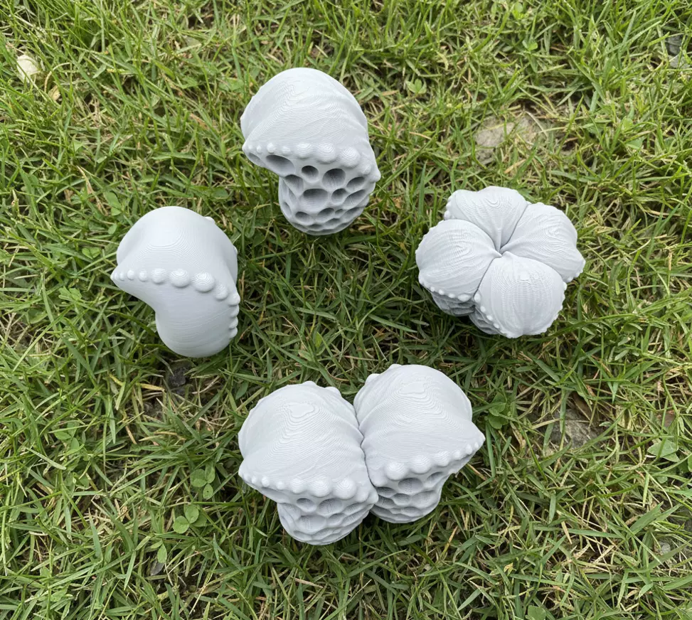 Spooky Alien Fungi Plant SET Natural Terrain Miniature Kitbash 3D print model_0