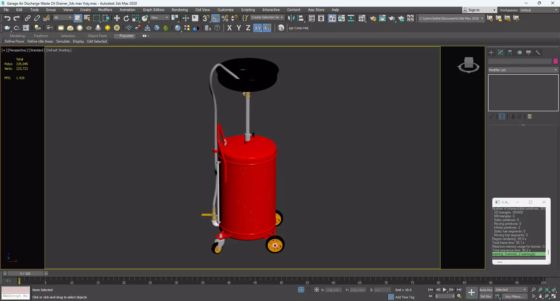 Garage Air Discharge Waste Oil Drainer 3D model_9