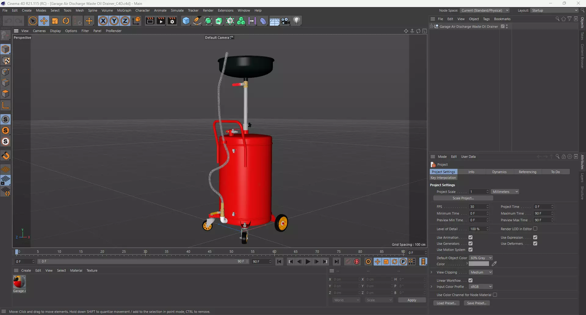 Garage Air Discharge Waste Oil Drainer 3D model_12