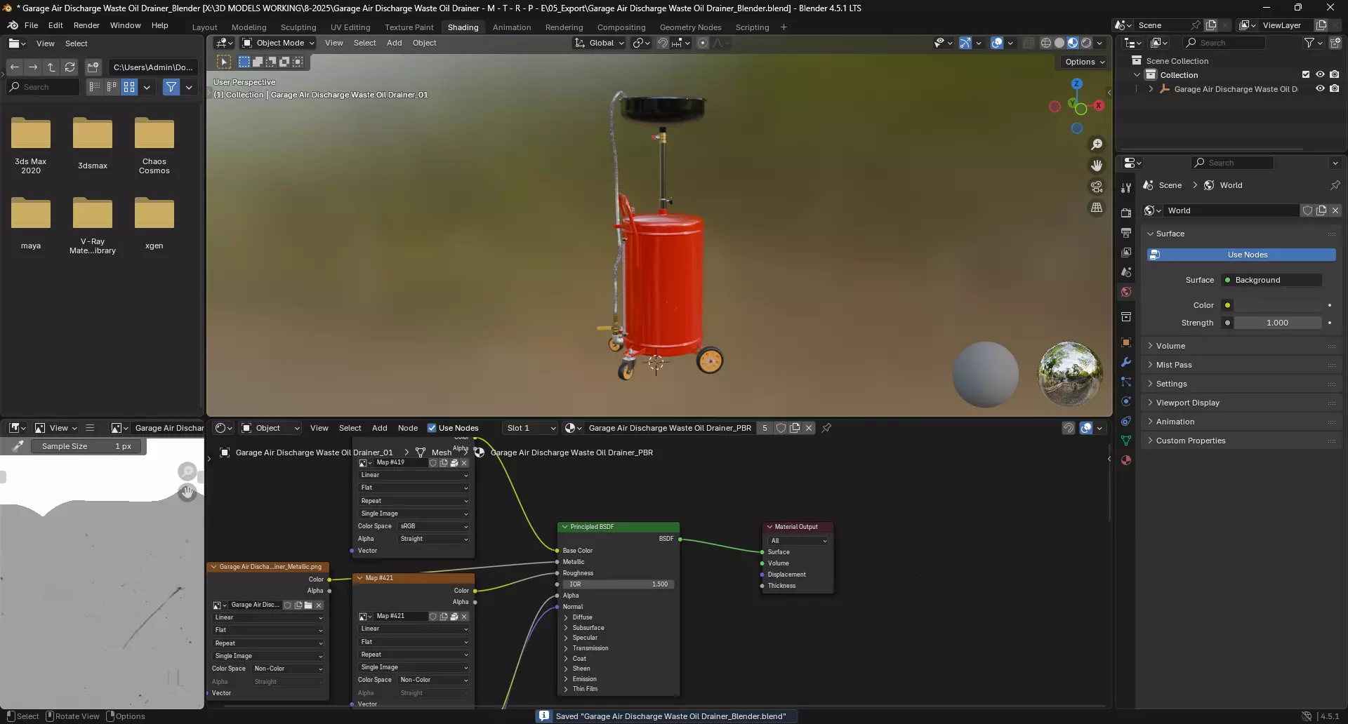 Garage Air Discharge Waste Oil Drainer 3D model_10