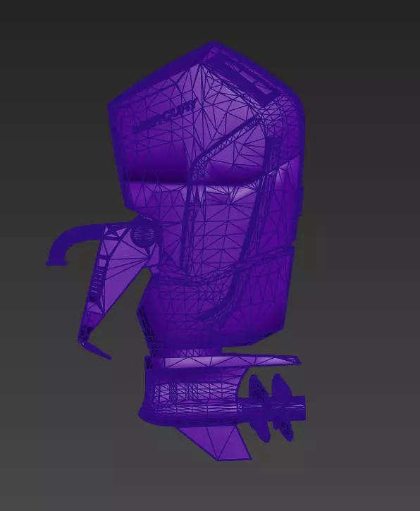 Engine Mercury Low-poly 3D model_1