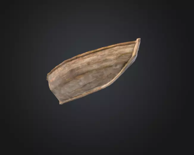 Wooden Boat Low-poly 3D model_12
