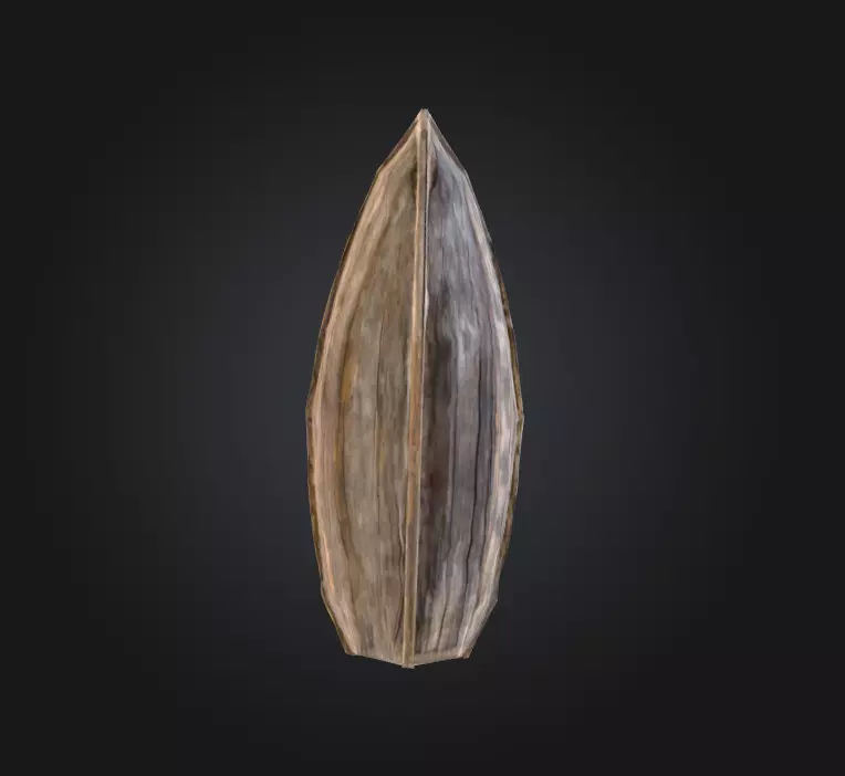 Wooden Boat Low-poly 3D model_4