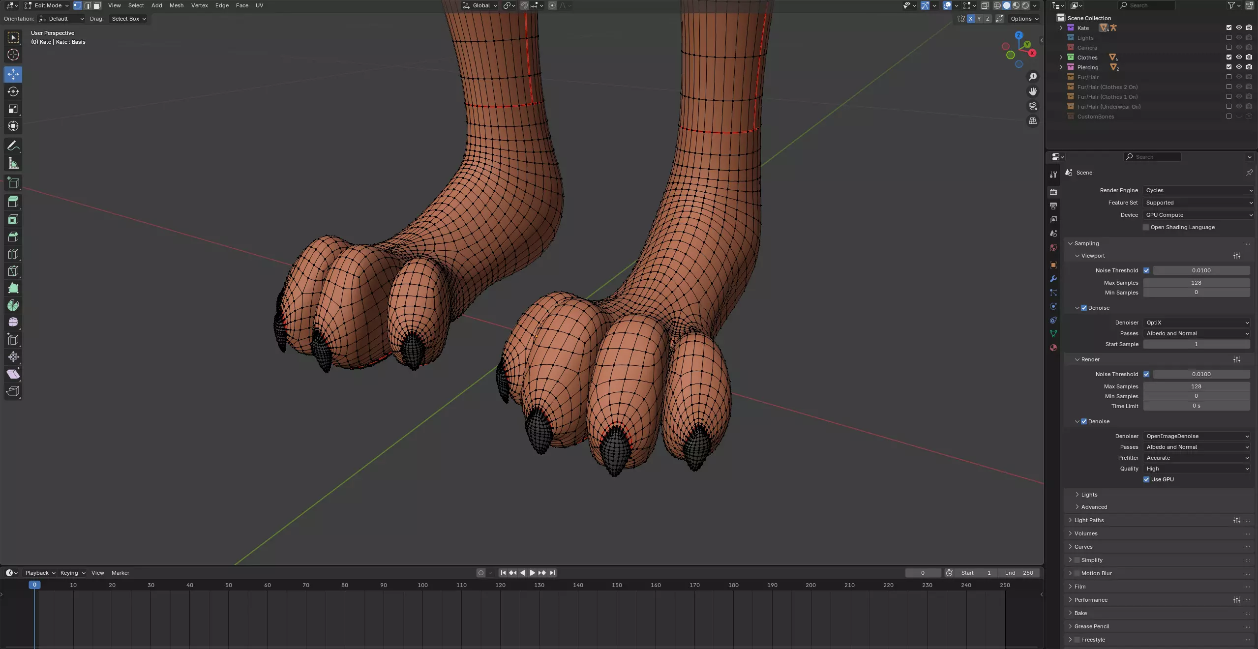 Kate Anthro Fox Low-poly 3D model_69