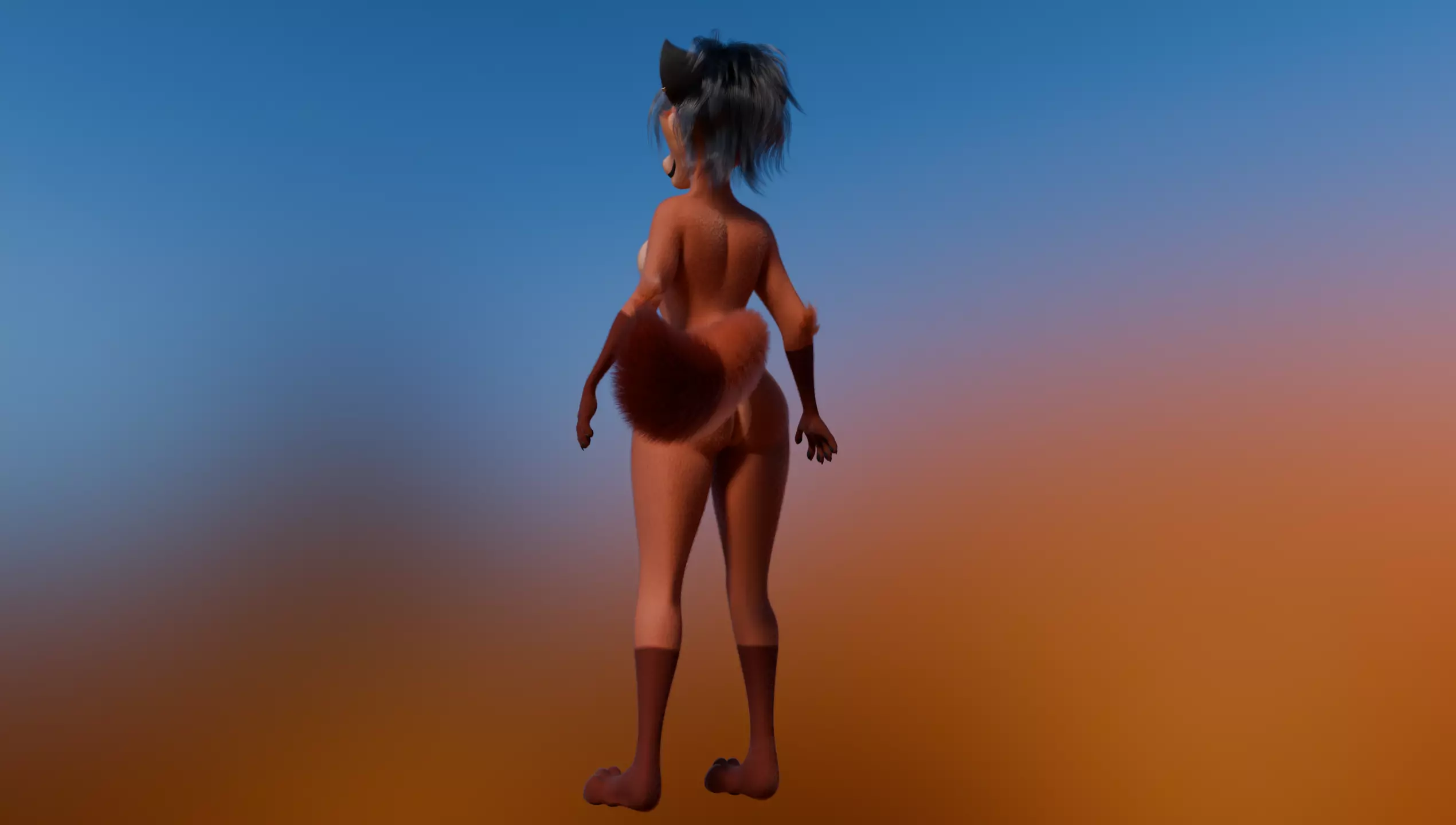 Kate Anthro Fox Low-poly 3D model_21