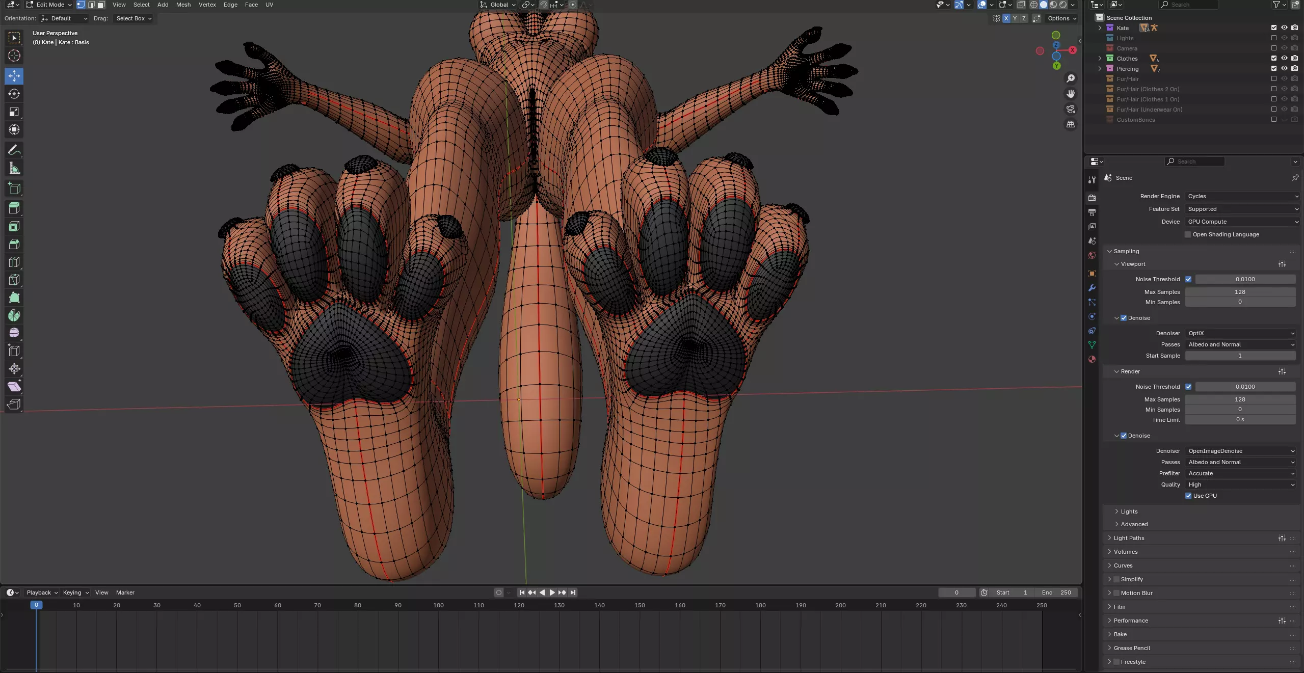 Kate Anthro Fox Low-poly 3D model_70