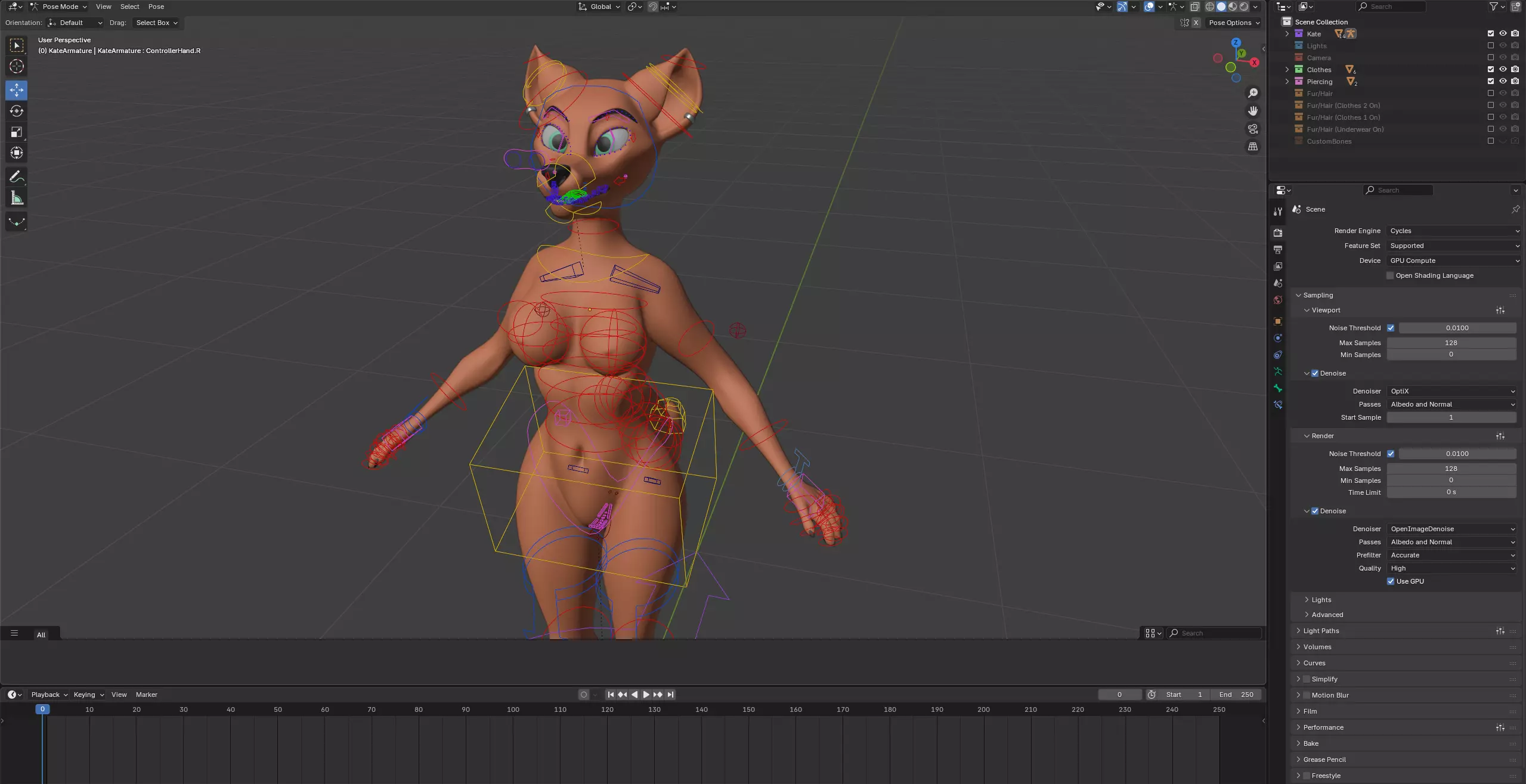 Kate Anthro Fox Low-poly 3D model_47