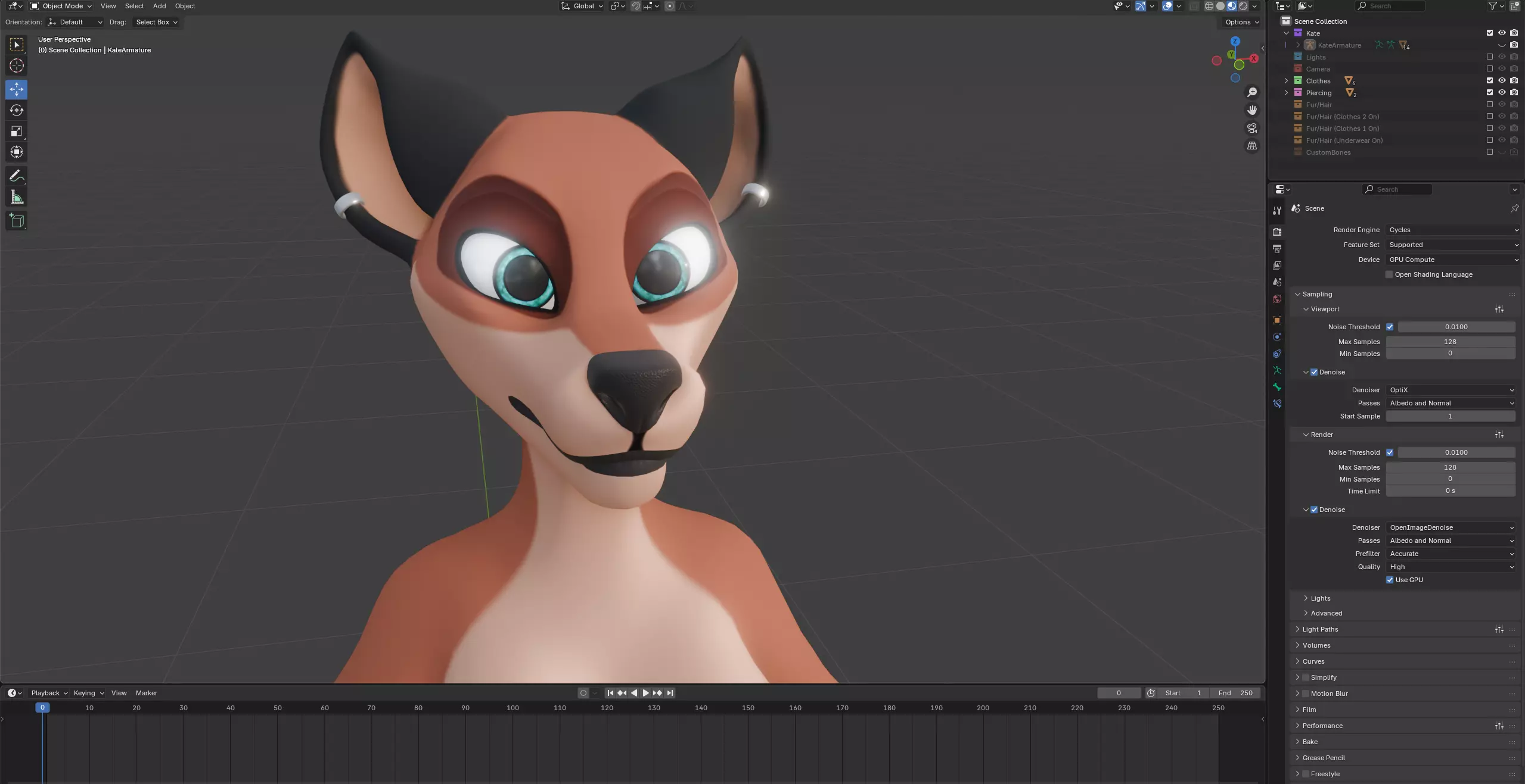 Kate Anthro Fox Low-poly 3D model_54