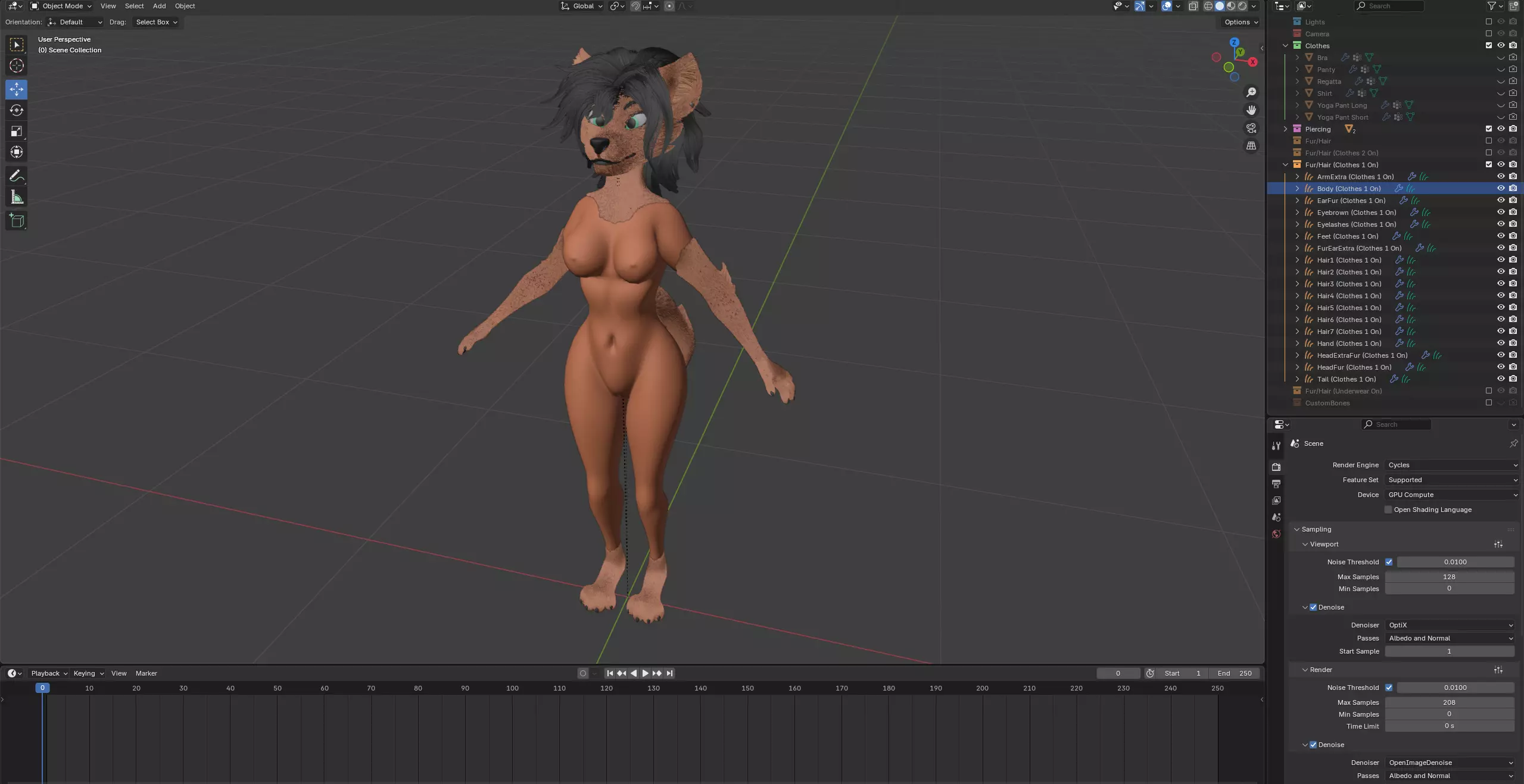 Kate Anthro Fox Low-poly 3D model_83