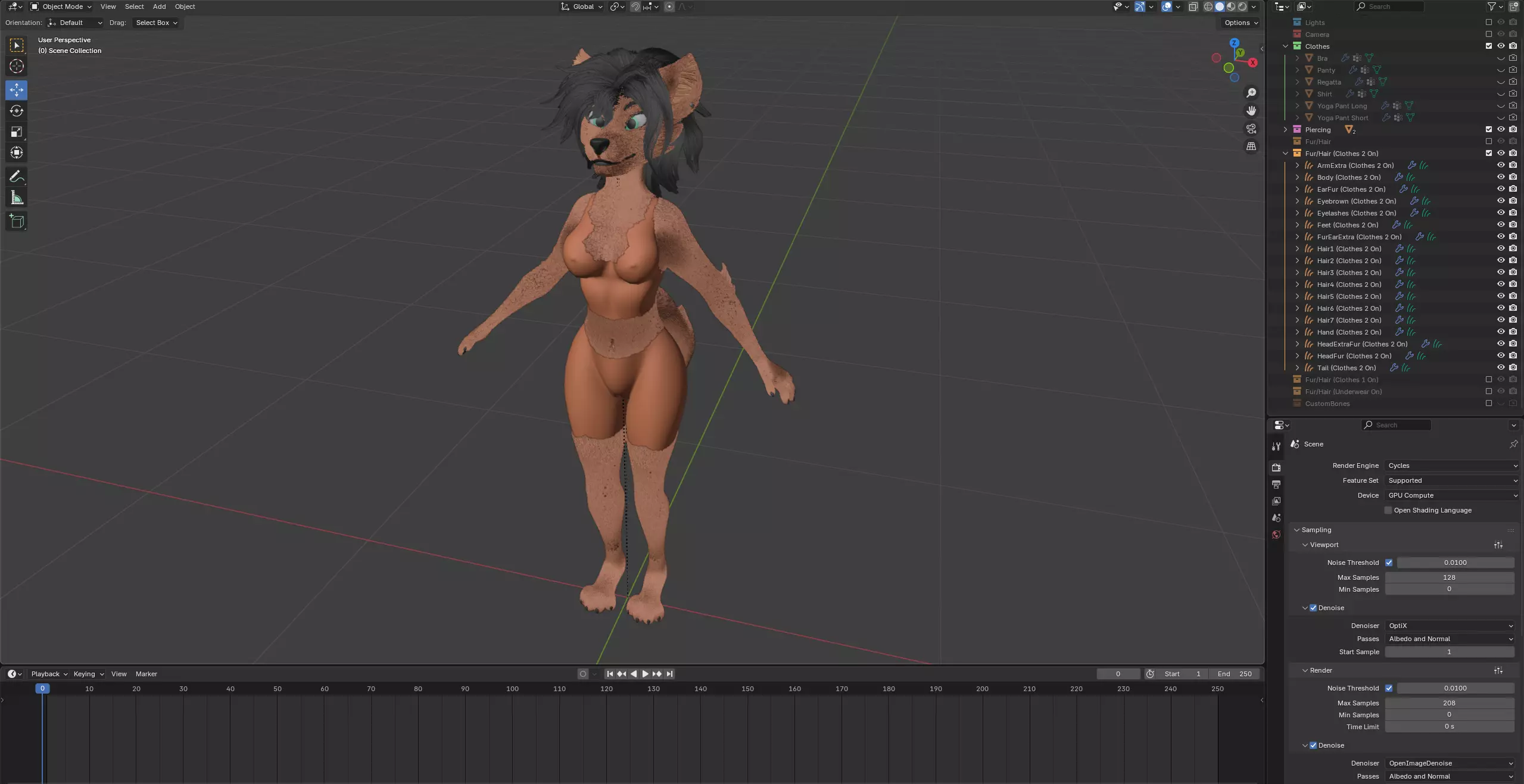 Kate Anthro Fox Low-poly 3D model_85