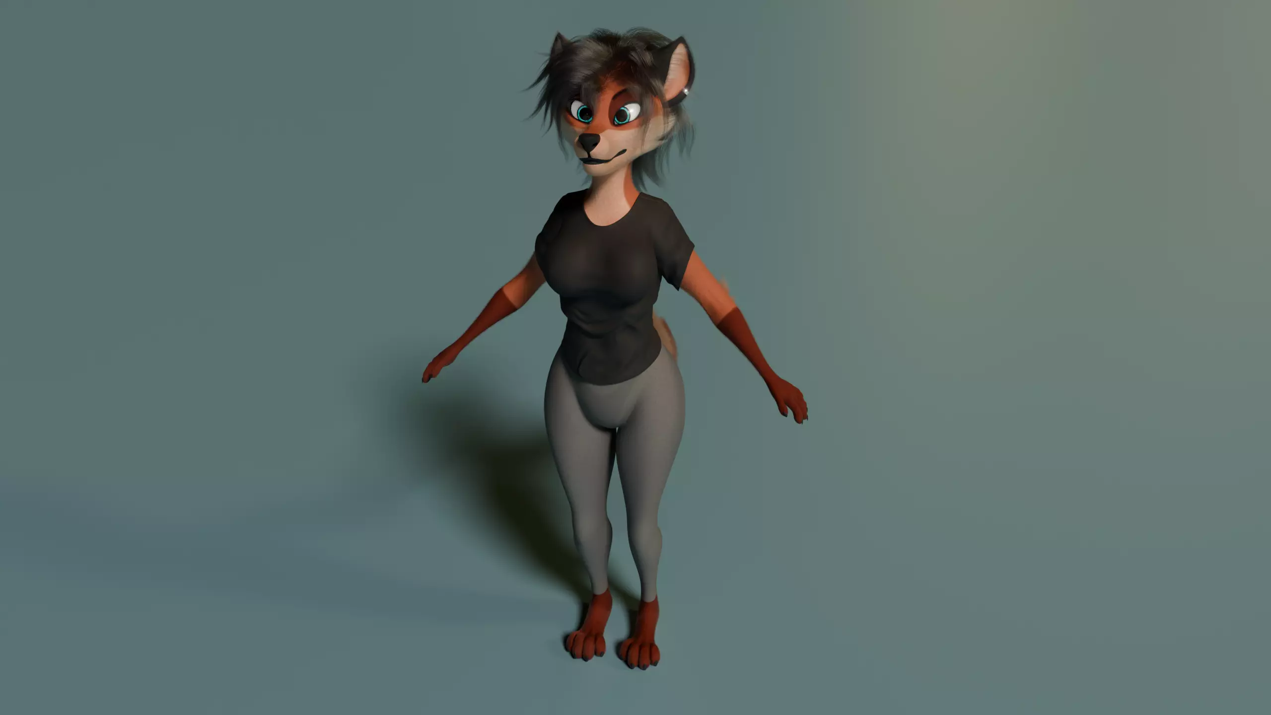 Kate Anthro Fox Low-poly 3D model_43
