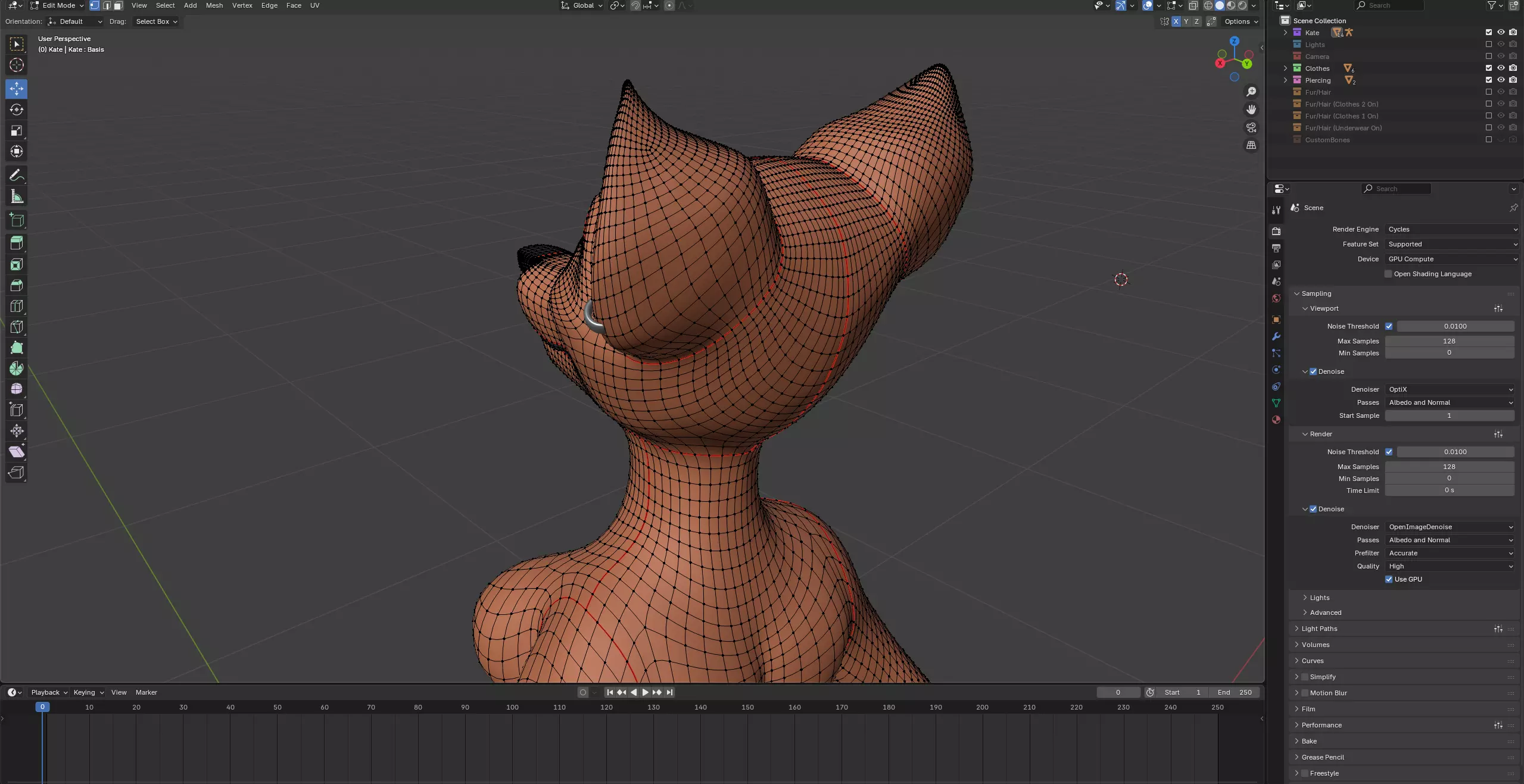 Kate Anthro Fox Low-poly 3D model_64