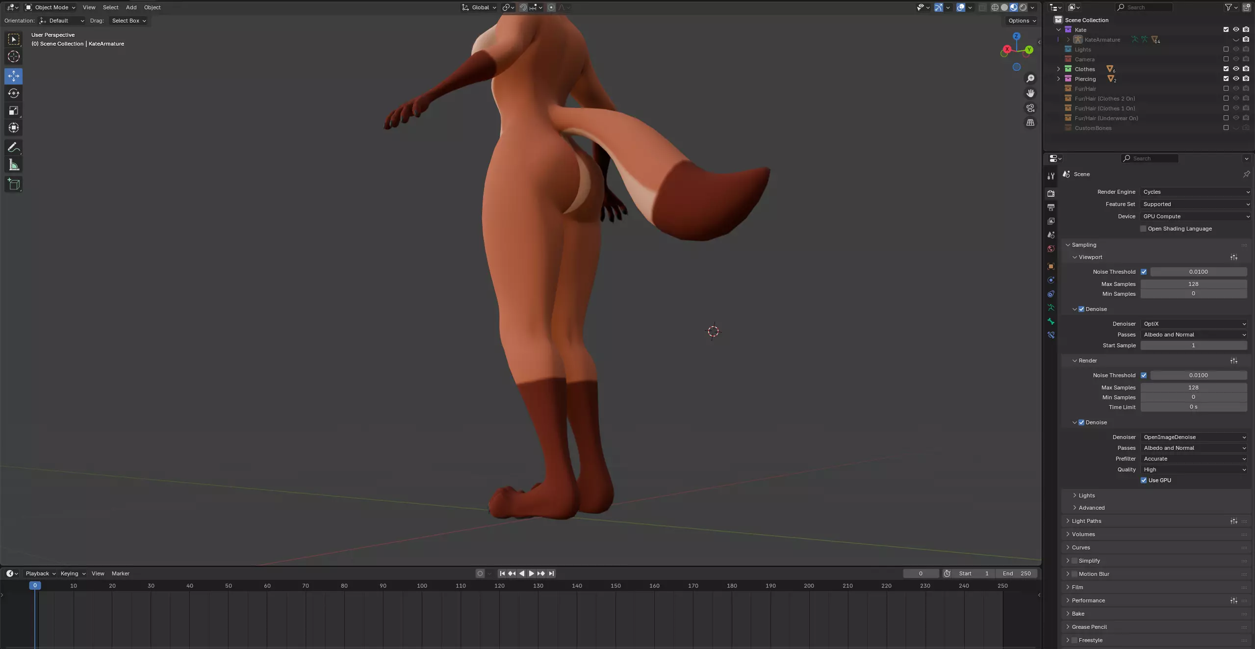 Kate Anthro Fox Low-poly 3D model_58
