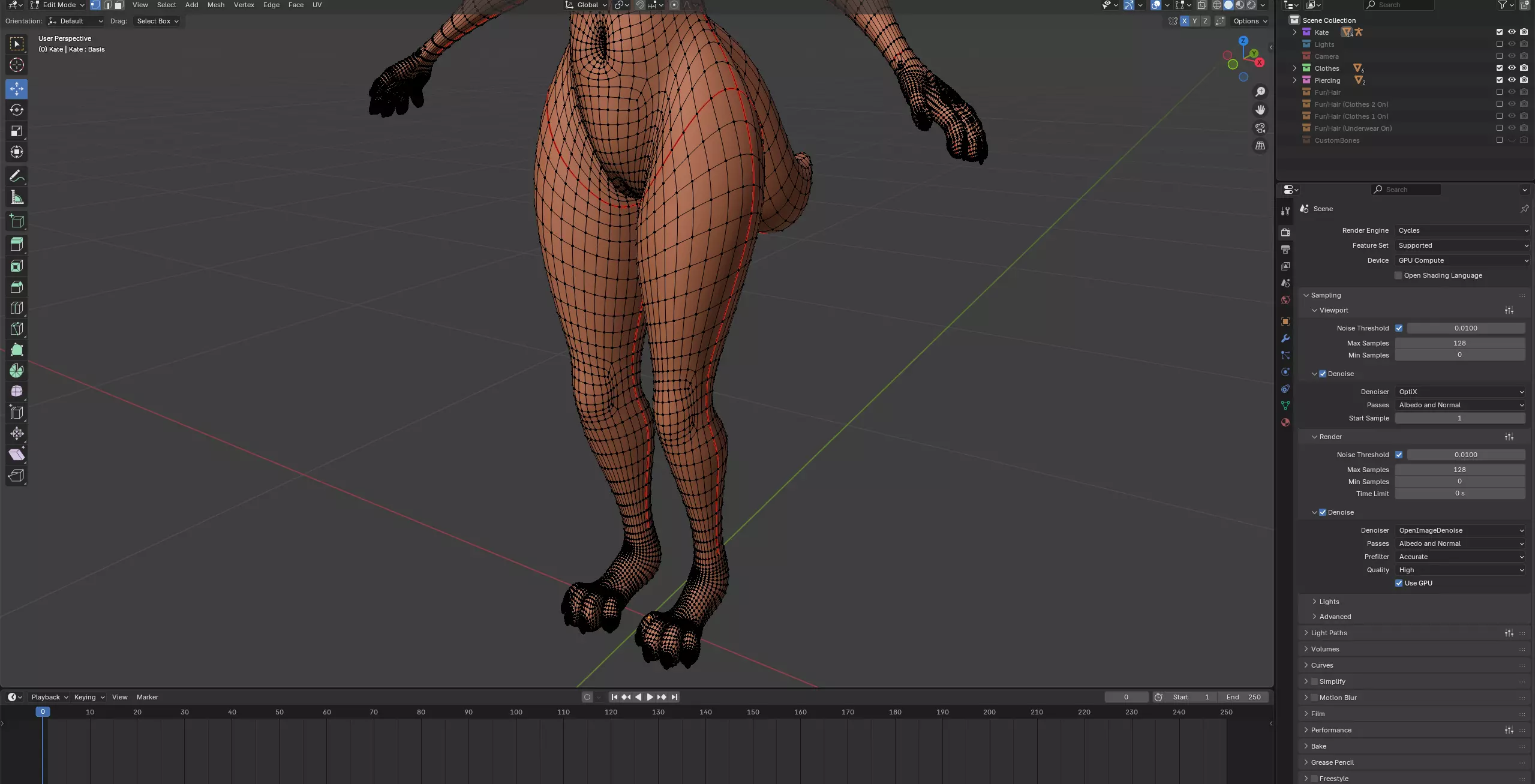 Kate Anthro Fox Low-poly 3D model_67