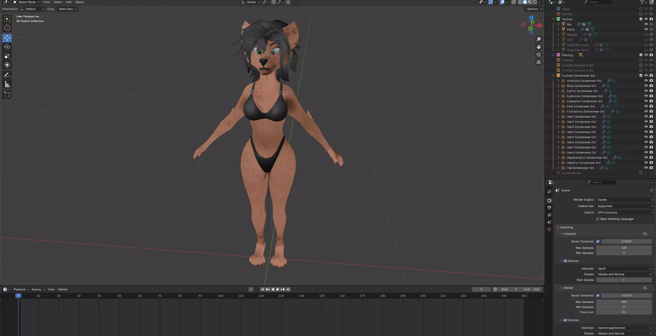 Kate Anthro Fox Low-poly 3D model_88