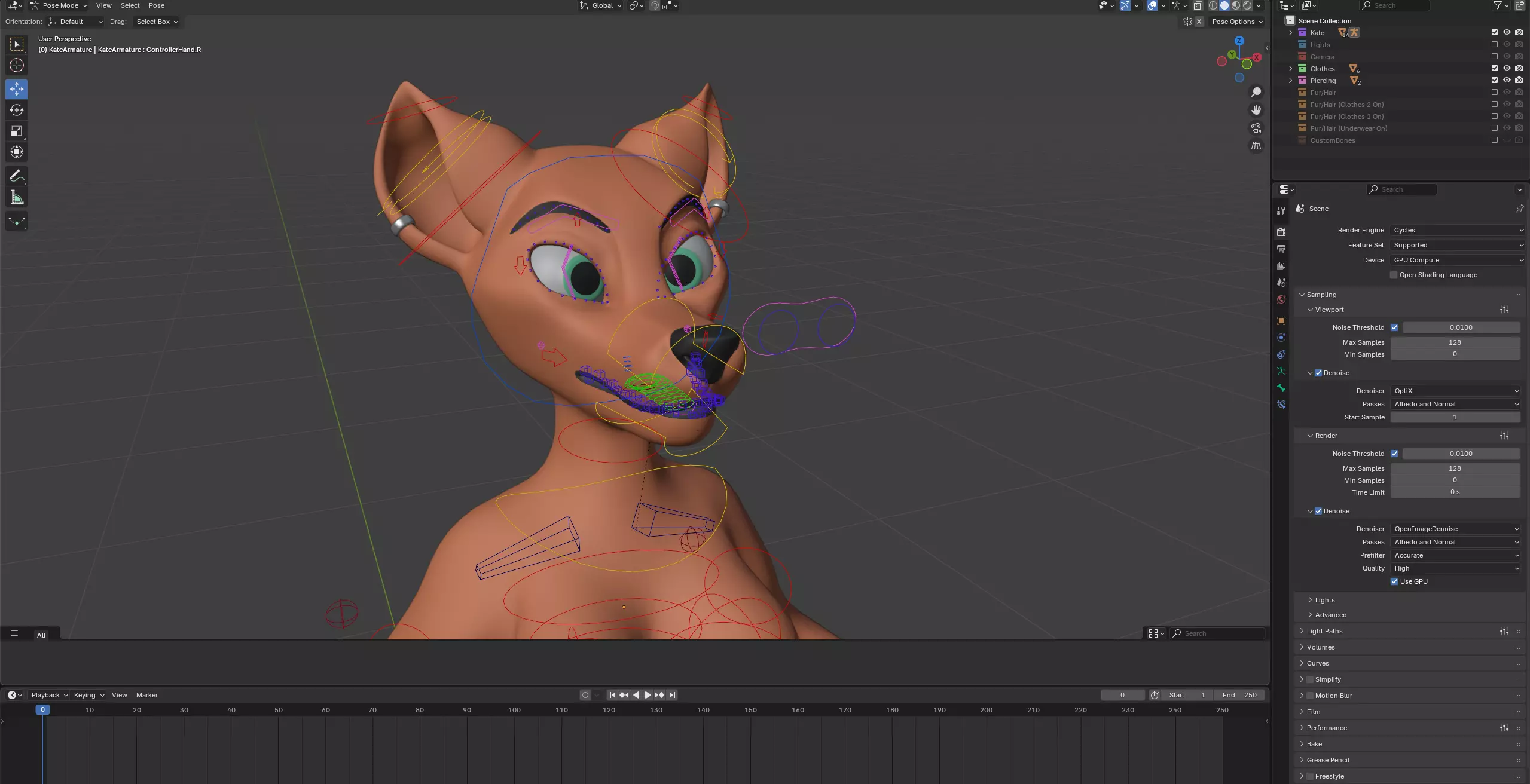 Kate Anthro Fox Low-poly 3D model_52