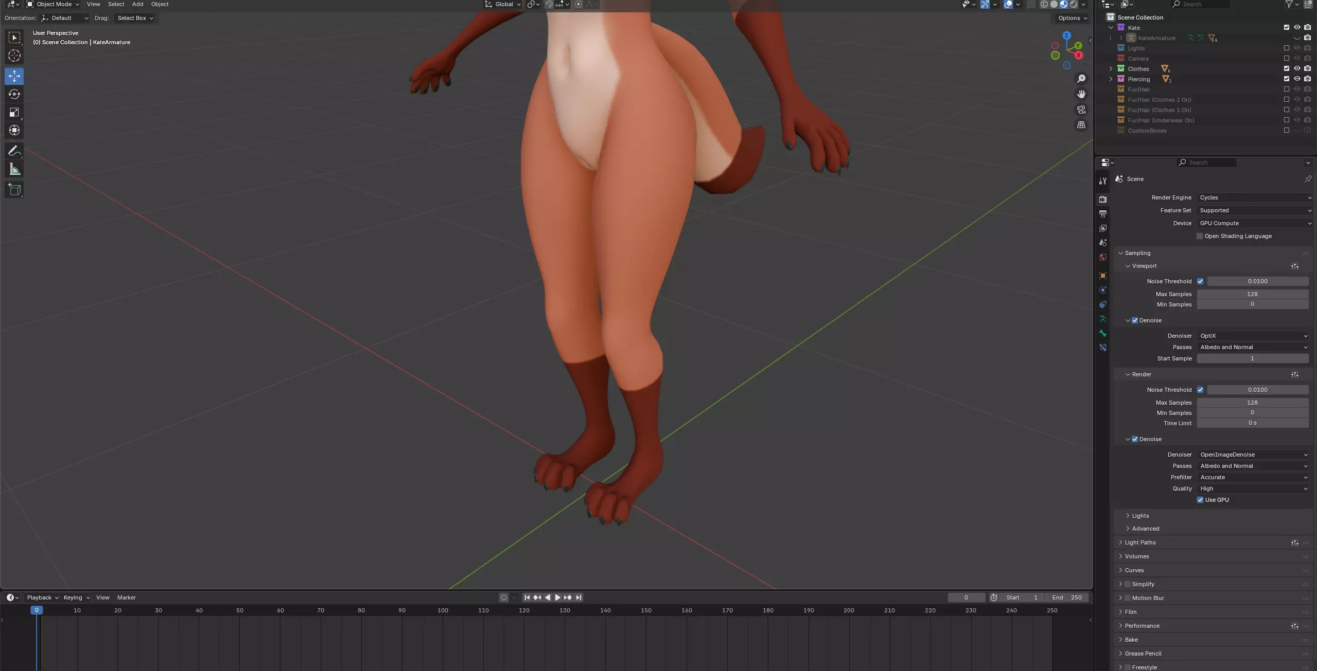 Kate Anthro Fox Low-poly 3D model_57