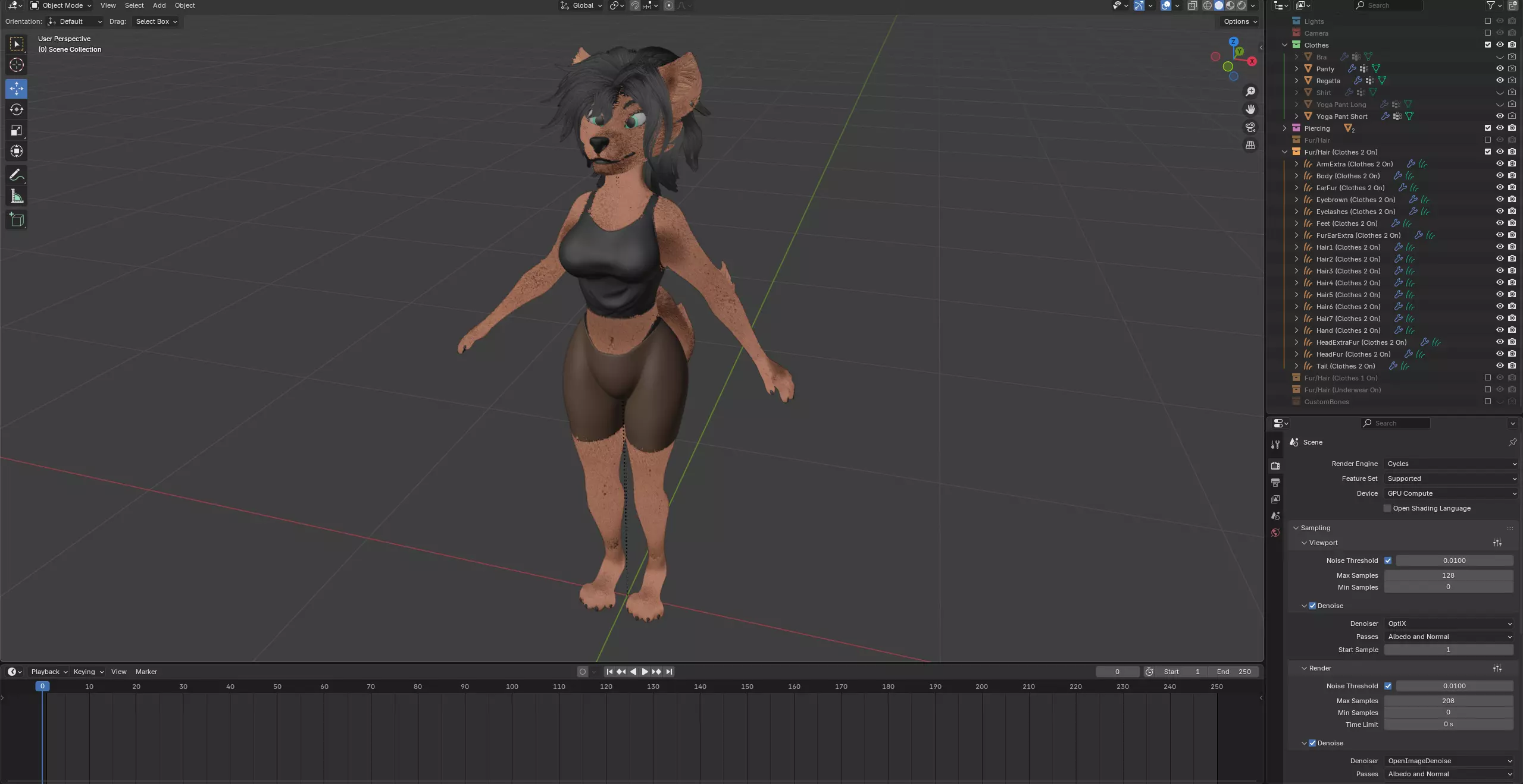 Kate Anthro Fox Low-poly 3D model_86