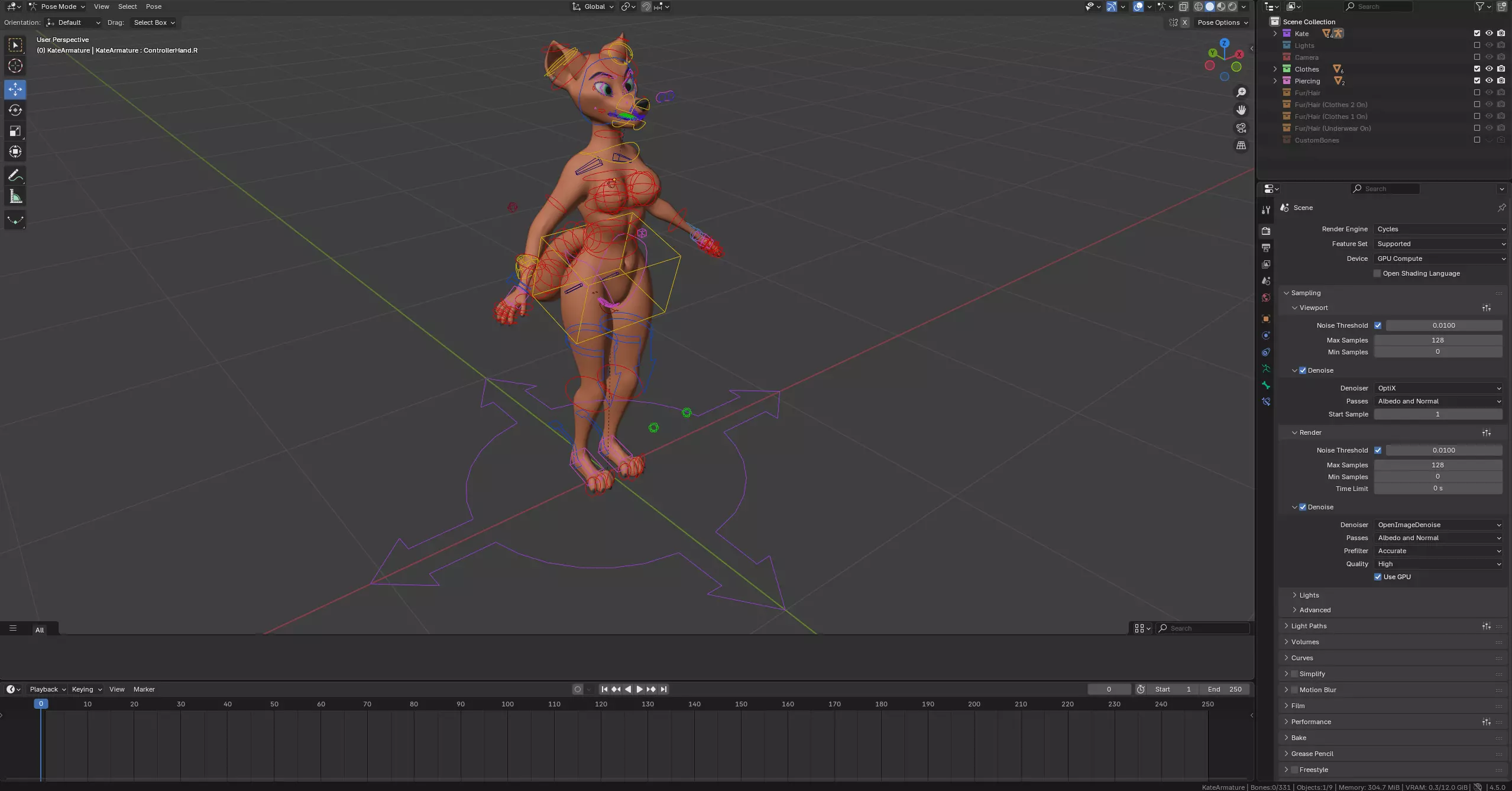 Kate Anthro Fox Low-poly 3D model_46