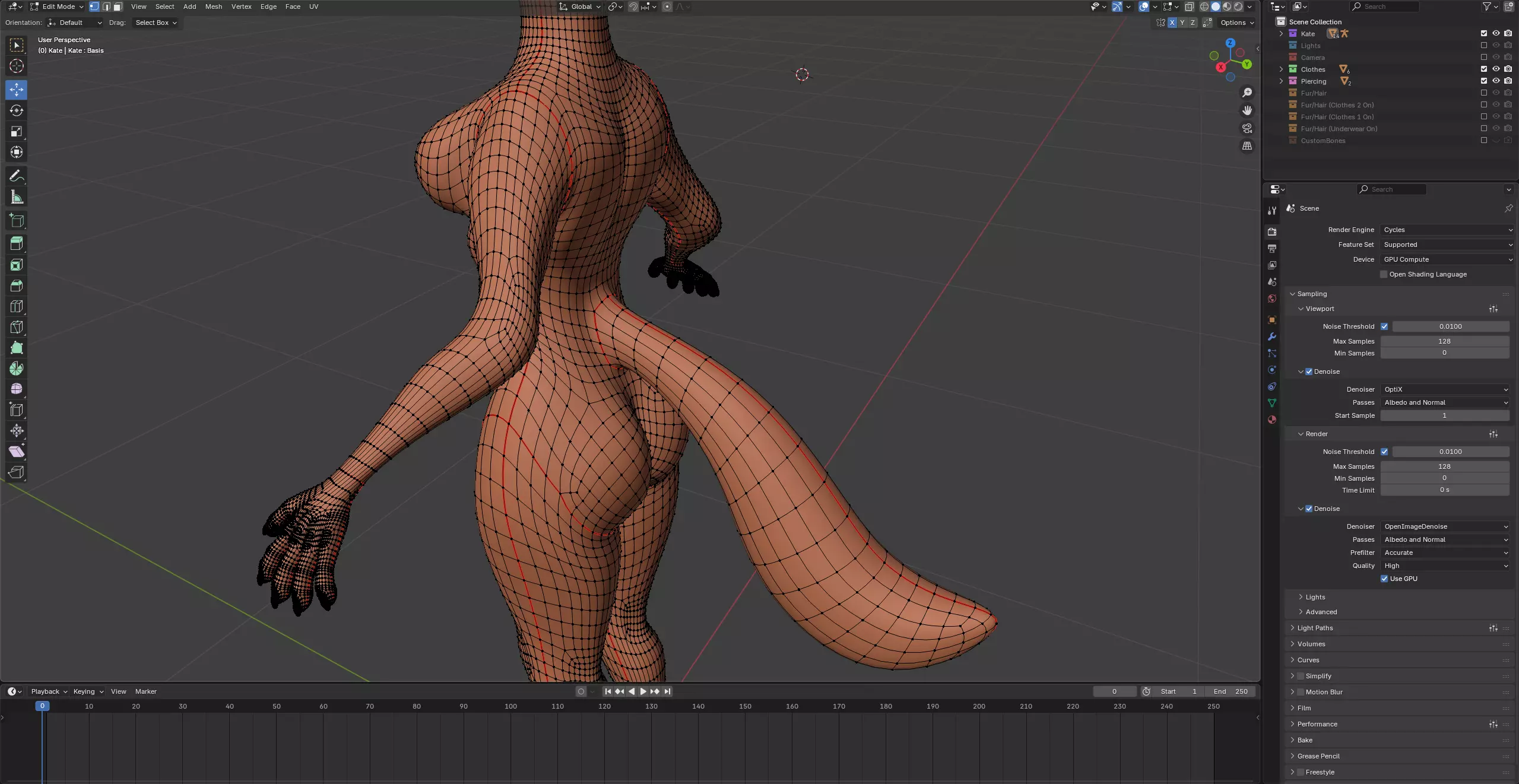 Kate Anthro Fox Low-poly 3D model_66