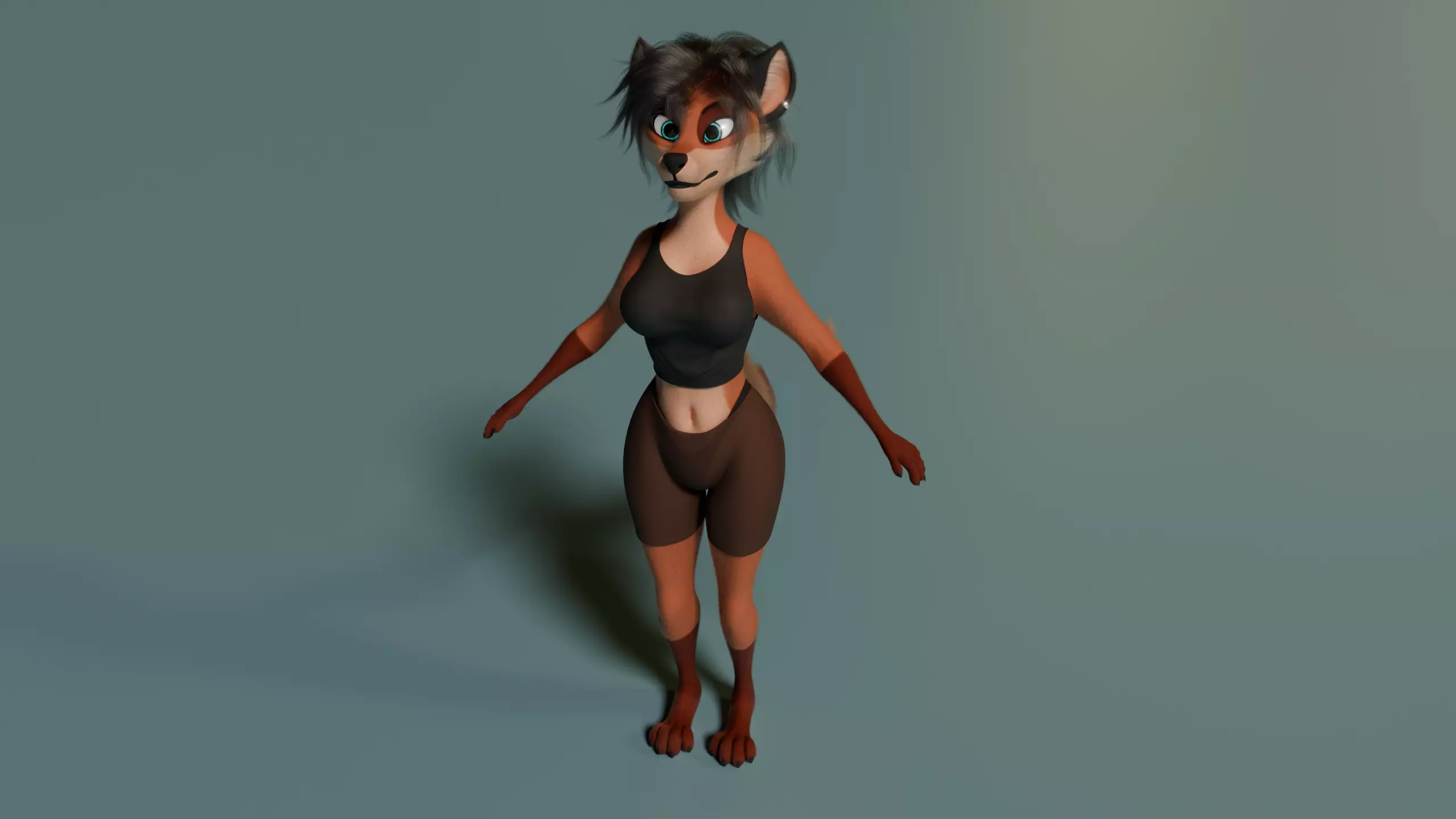 Kate Anthro Fox Low-poly 3D model_44