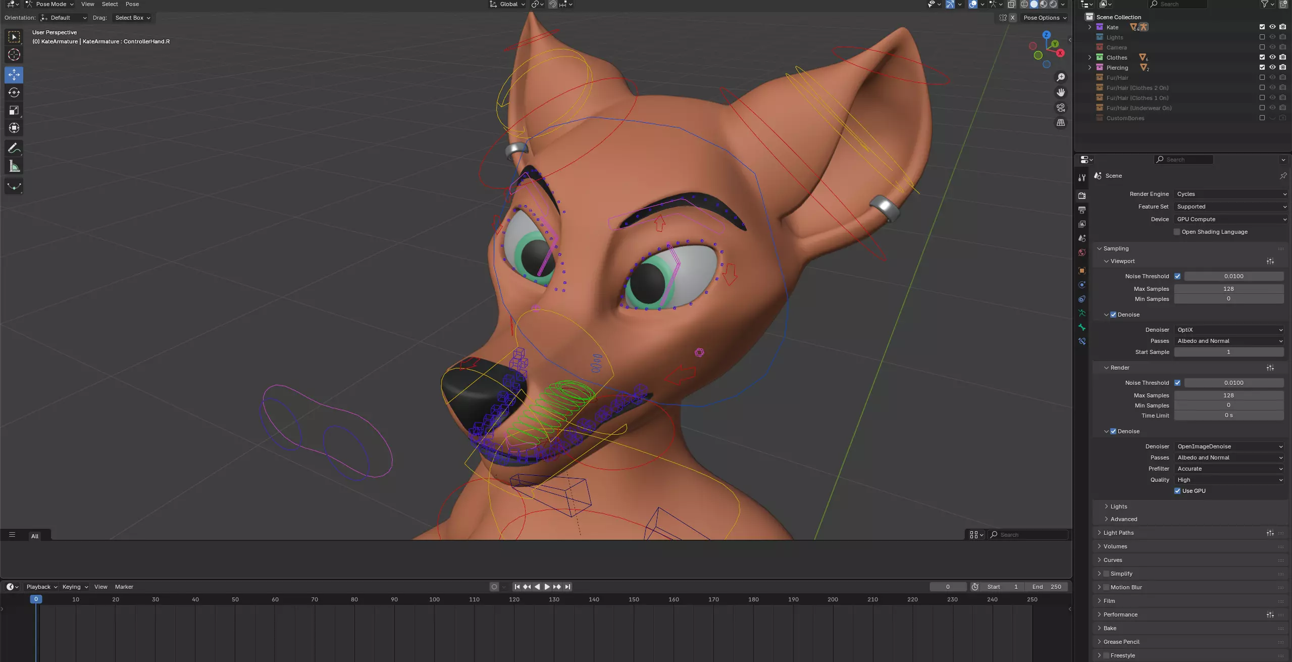 Kate Anthro Fox Low-poly 3D model_53