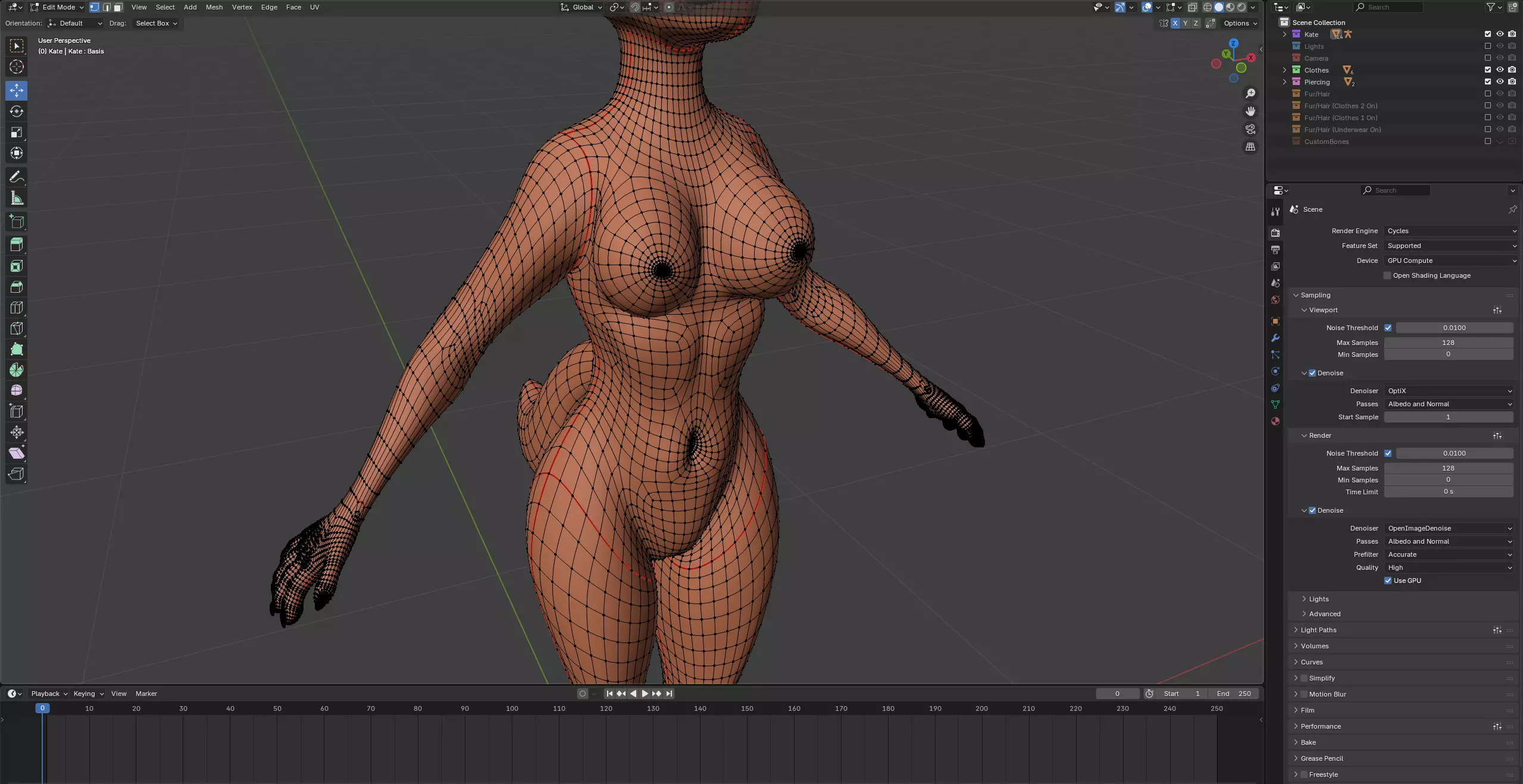 Kate Anthro Fox Low-poly 3D model_65