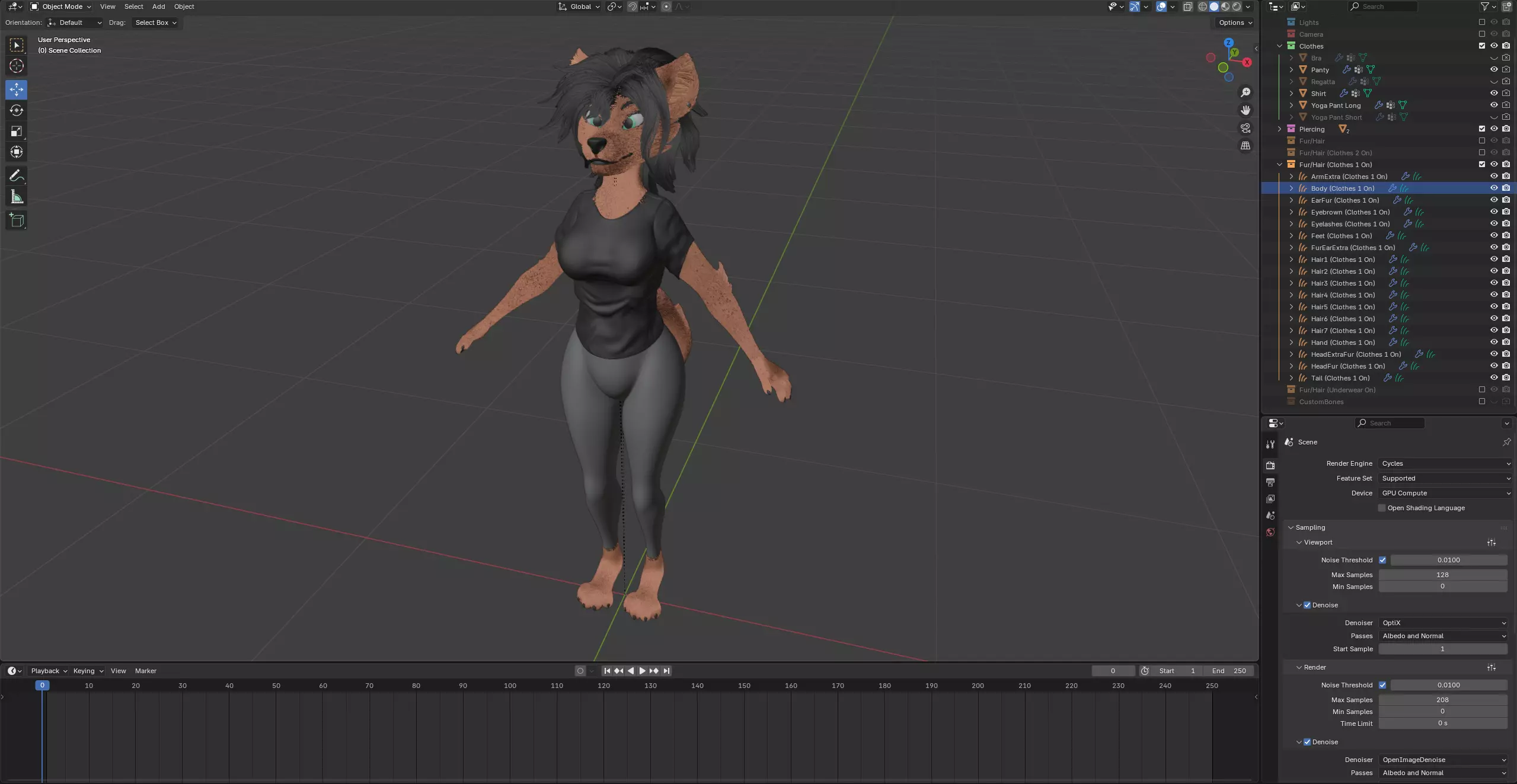 Kate Anthro Fox Low-poly 3D model_84