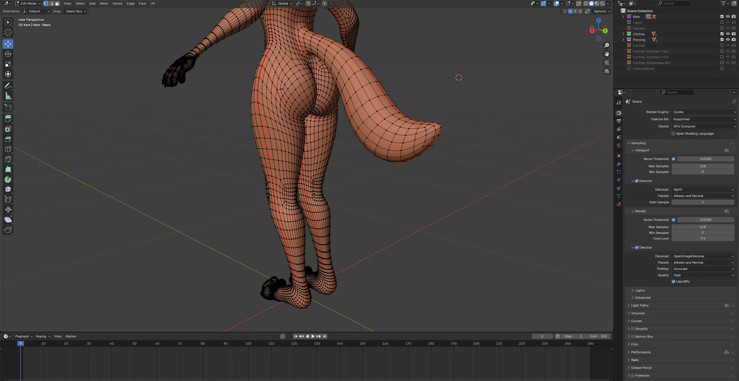 Kate Anthro Fox Low-poly 3D model_68