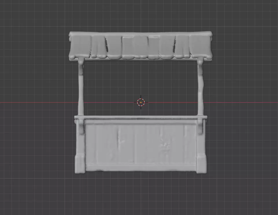 Rustic Market Stall Low-poly 3D model_13