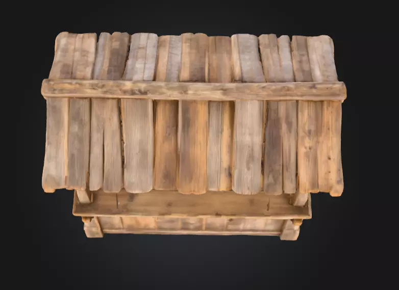 Rustic Market Stall Low-poly 3D model_7