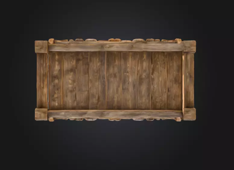 Rustic Market Stall Low-poly 3D model_12