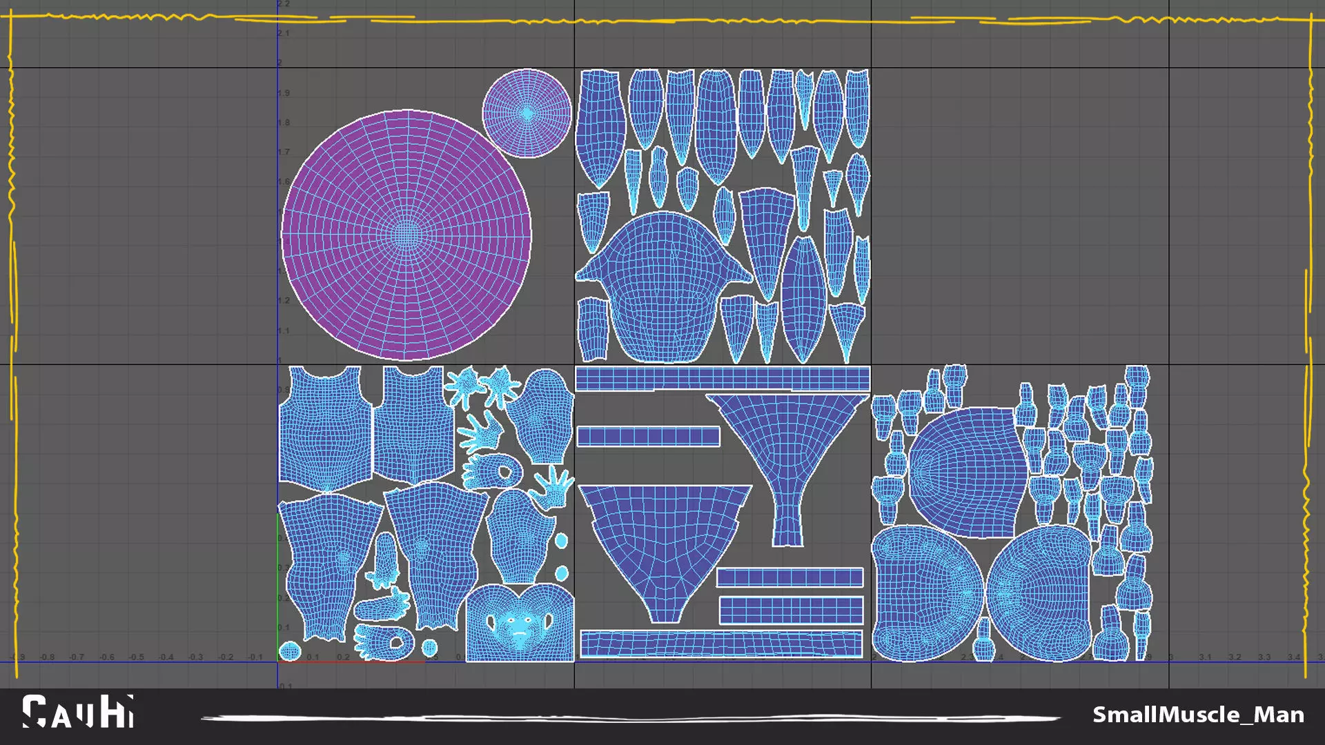 Stylized Body Hero Man Anatomy Game Films Low-poly 3D model_8