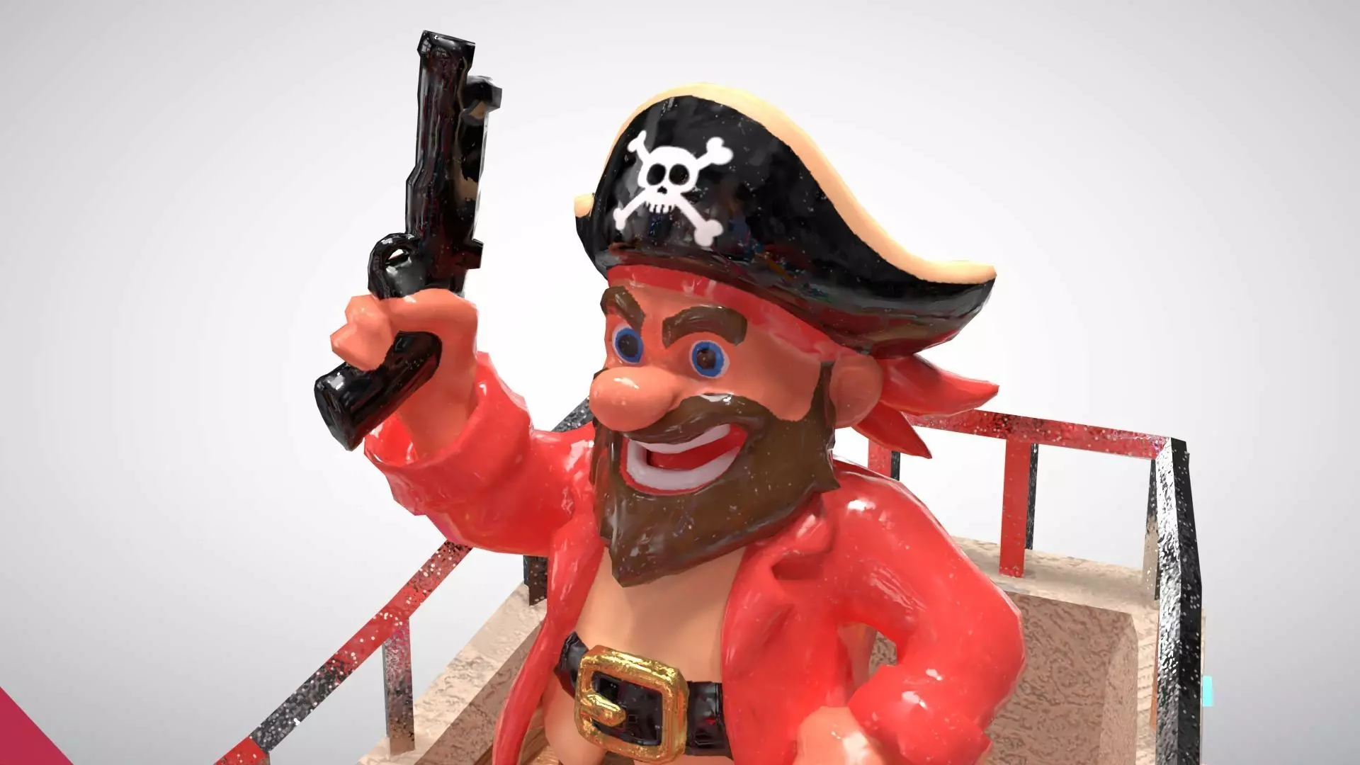 Pirate Ship Ride Low-poly 3D model_8