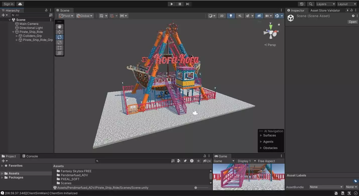Pirate Ship Ride Low-poly 3D model_9