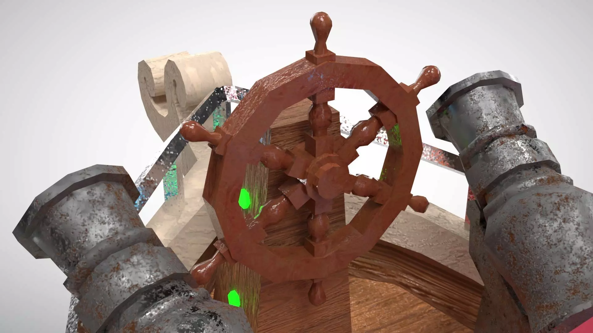 Pirate Ship Ride Low-poly 3D model_5