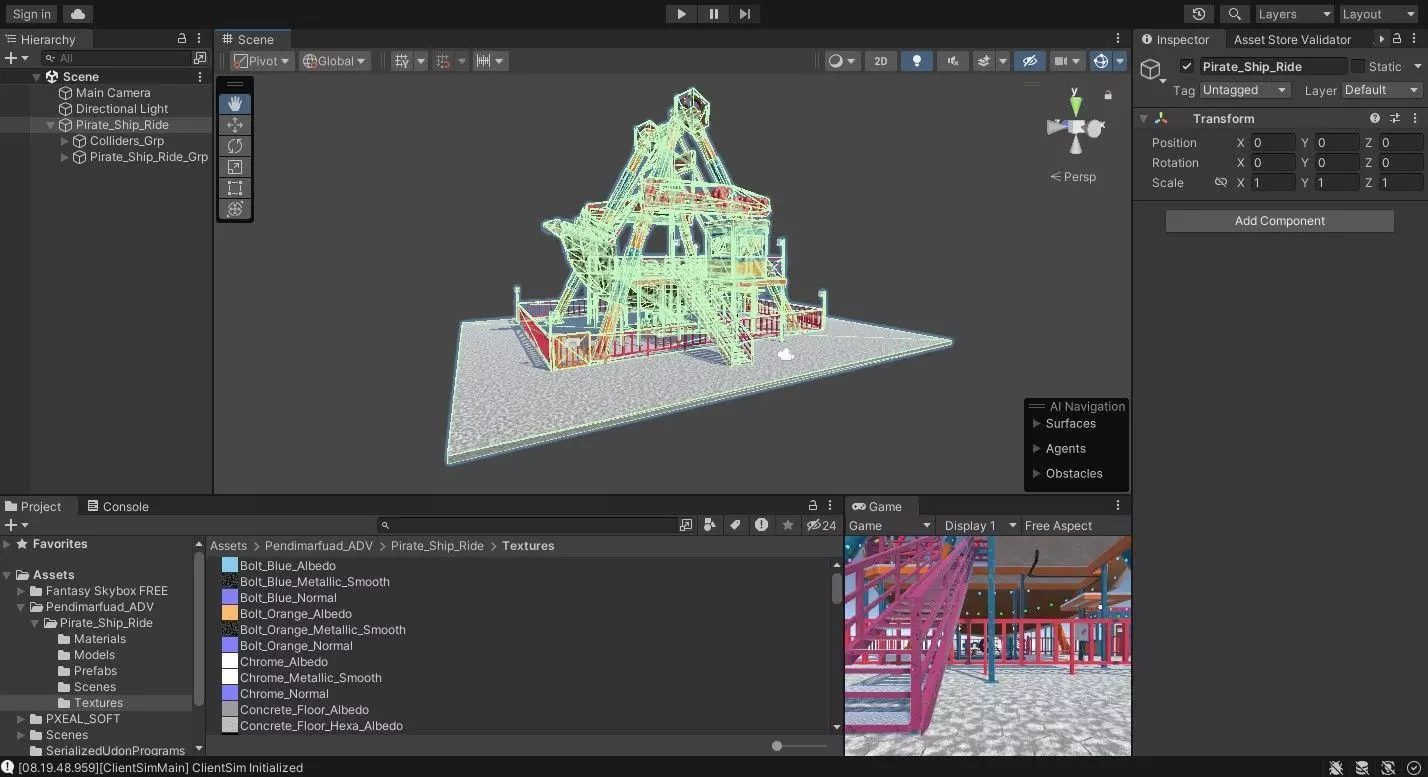 Pirate Ship Ride Low-poly 3D model_10