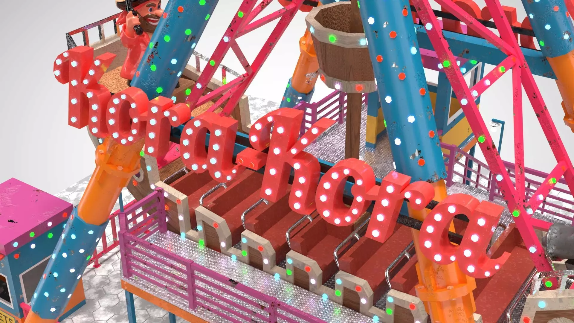 Pirate Ship Ride Low-poly 3D model_4