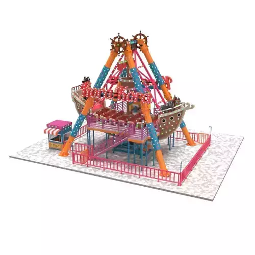 Pirate Ship Ride Low-poly 3D model Pirate Ship Ride Low-poly 3D model