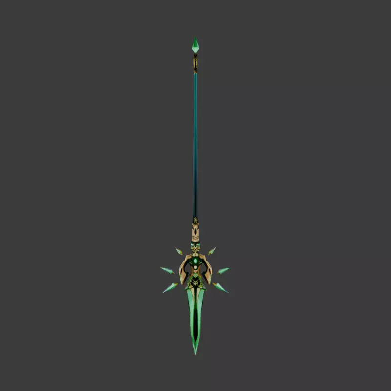 Primordial Jade Winged Spear 3D model_3
