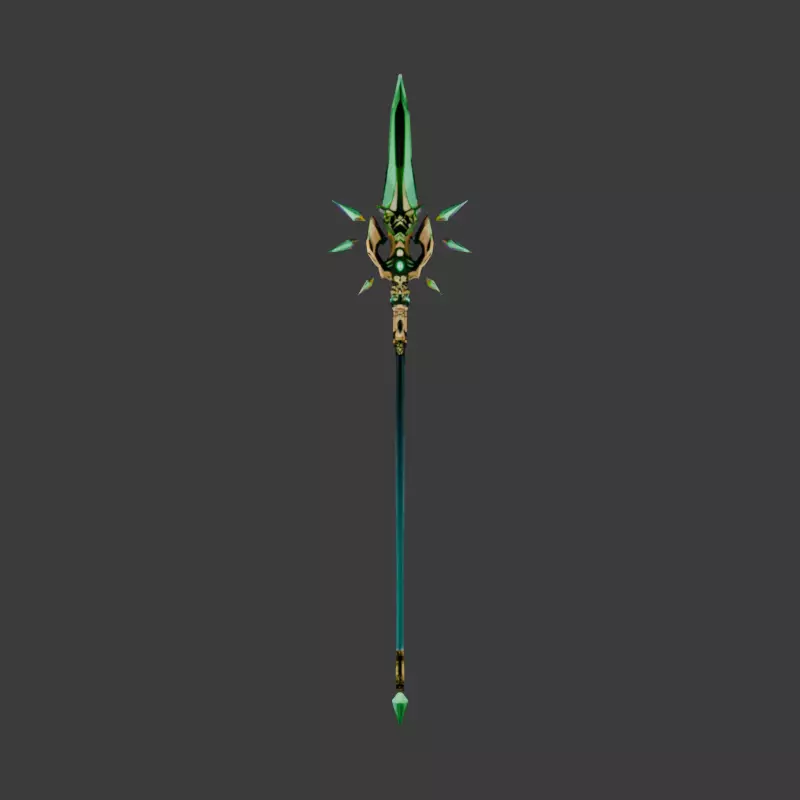 Primordial Jade Winged Spear 3D model_1