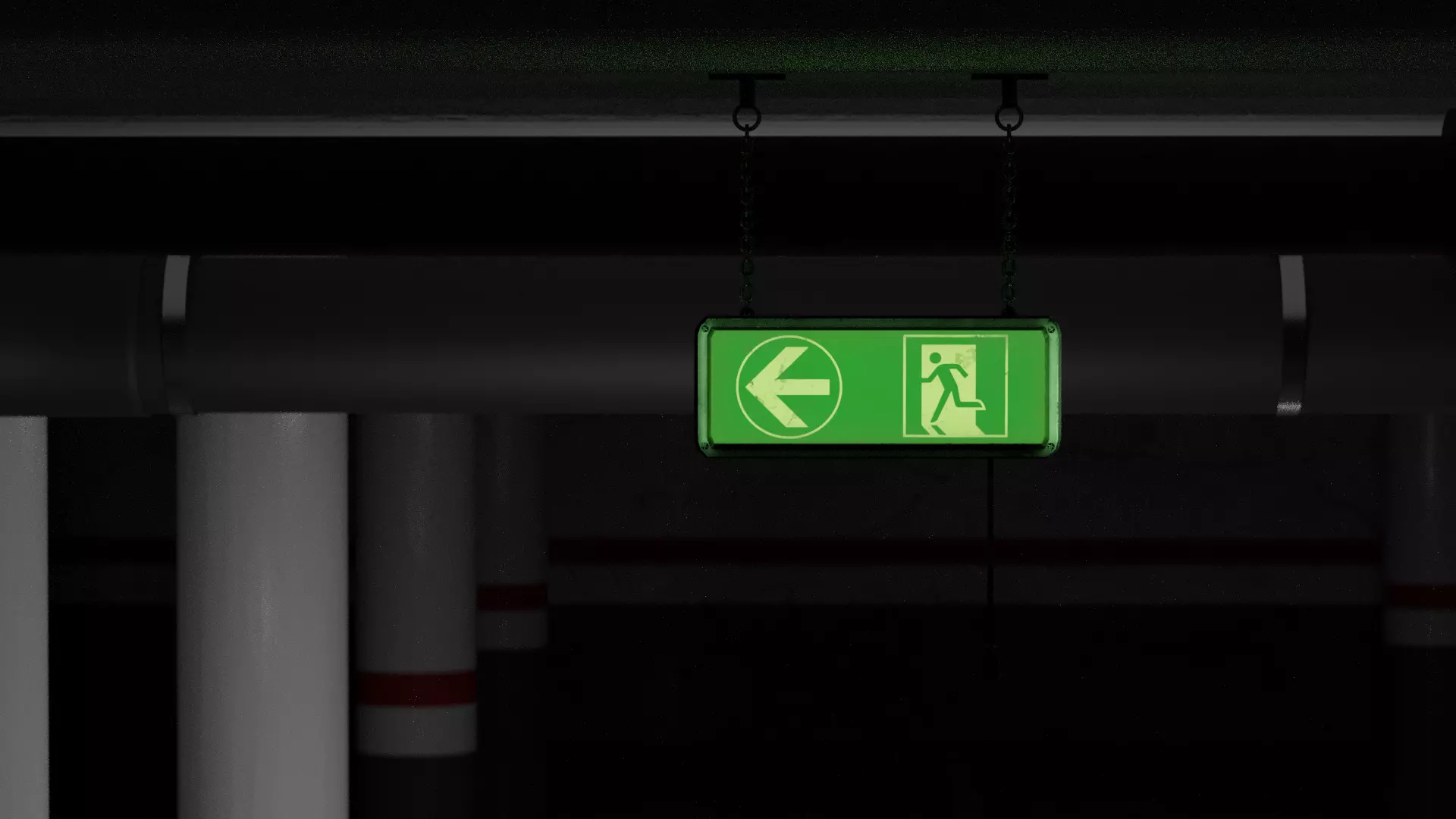 Realistic Empty Garage 3D Blender Model 3D model_1