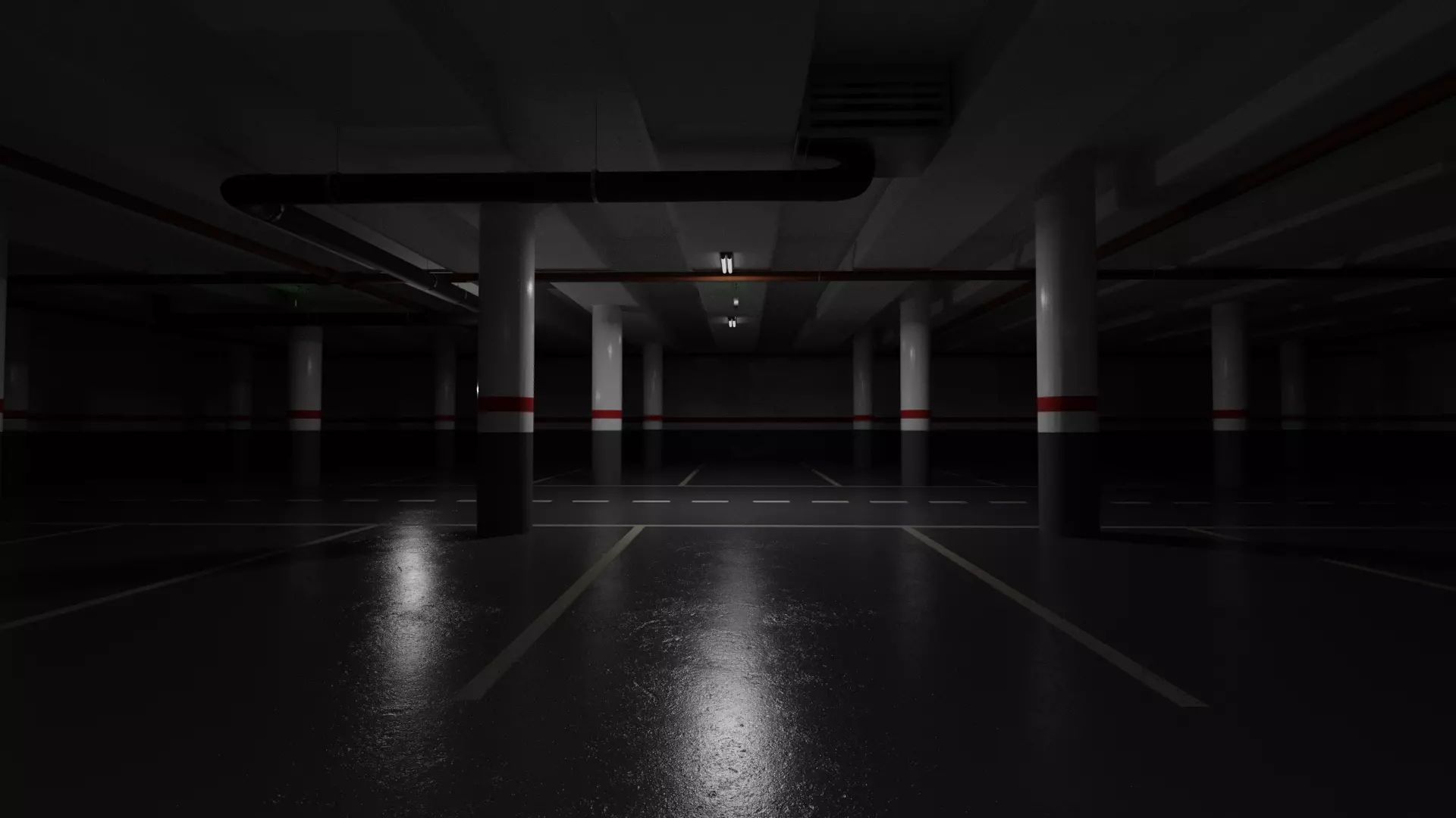 Realistic Empty Garage 3D Blender Model 3D model_2