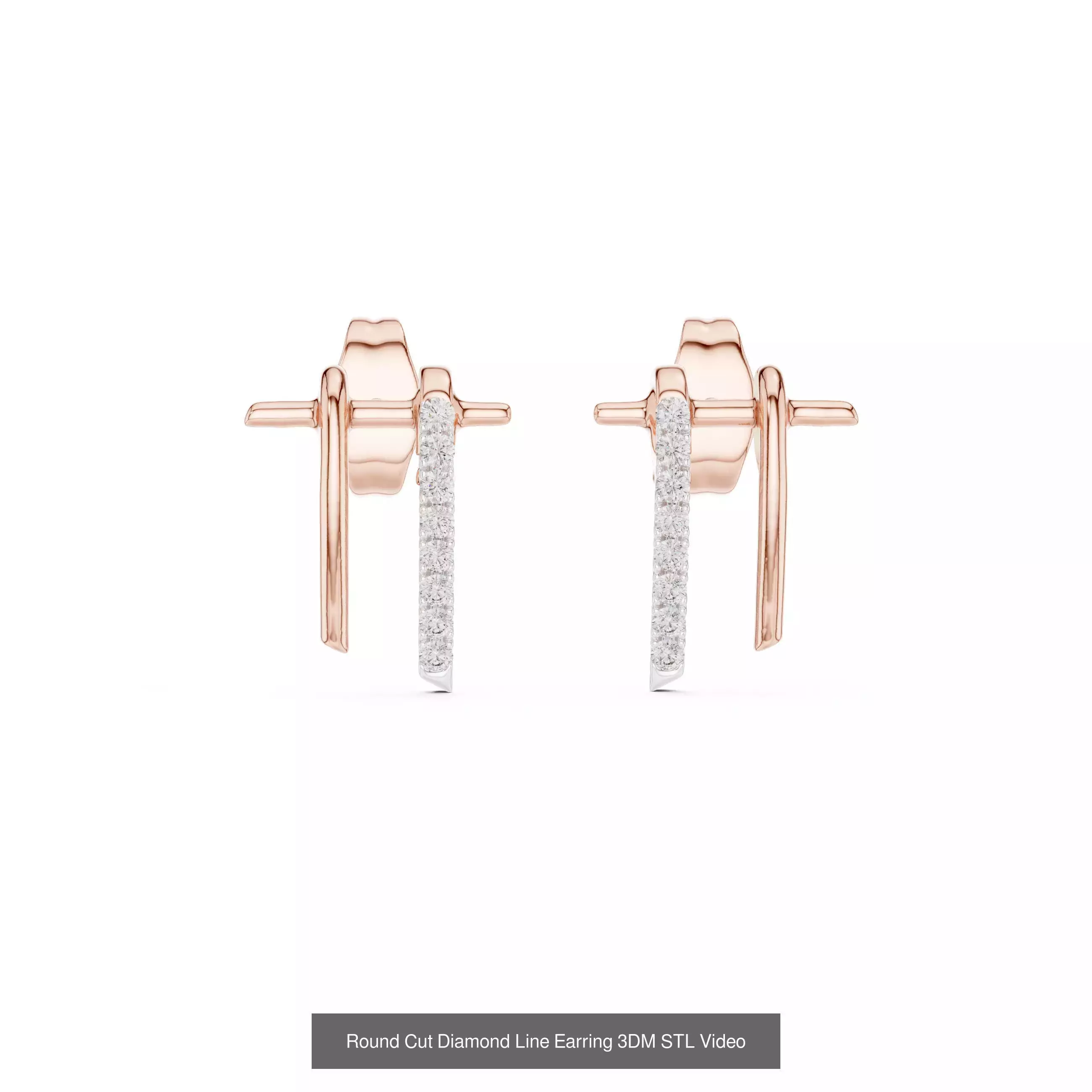 507 Diamond  Woman Earring 3DM STL OBJ FBX 3 Color Render Video 3D Model Collection_100
