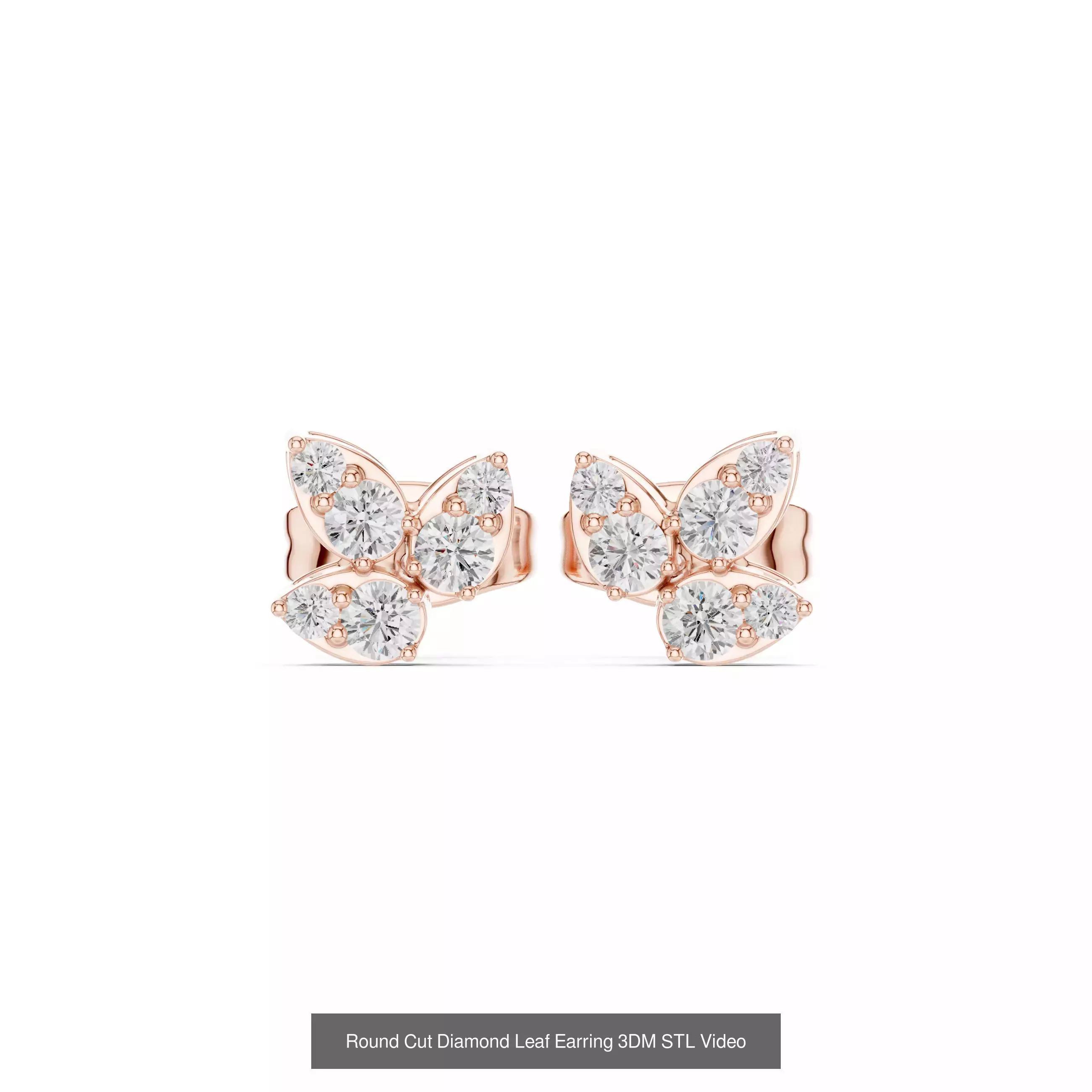 507 Diamond  Woman Earring 3DM STL OBJ FBX 3 Color Render Video 3D Model Collection_246
