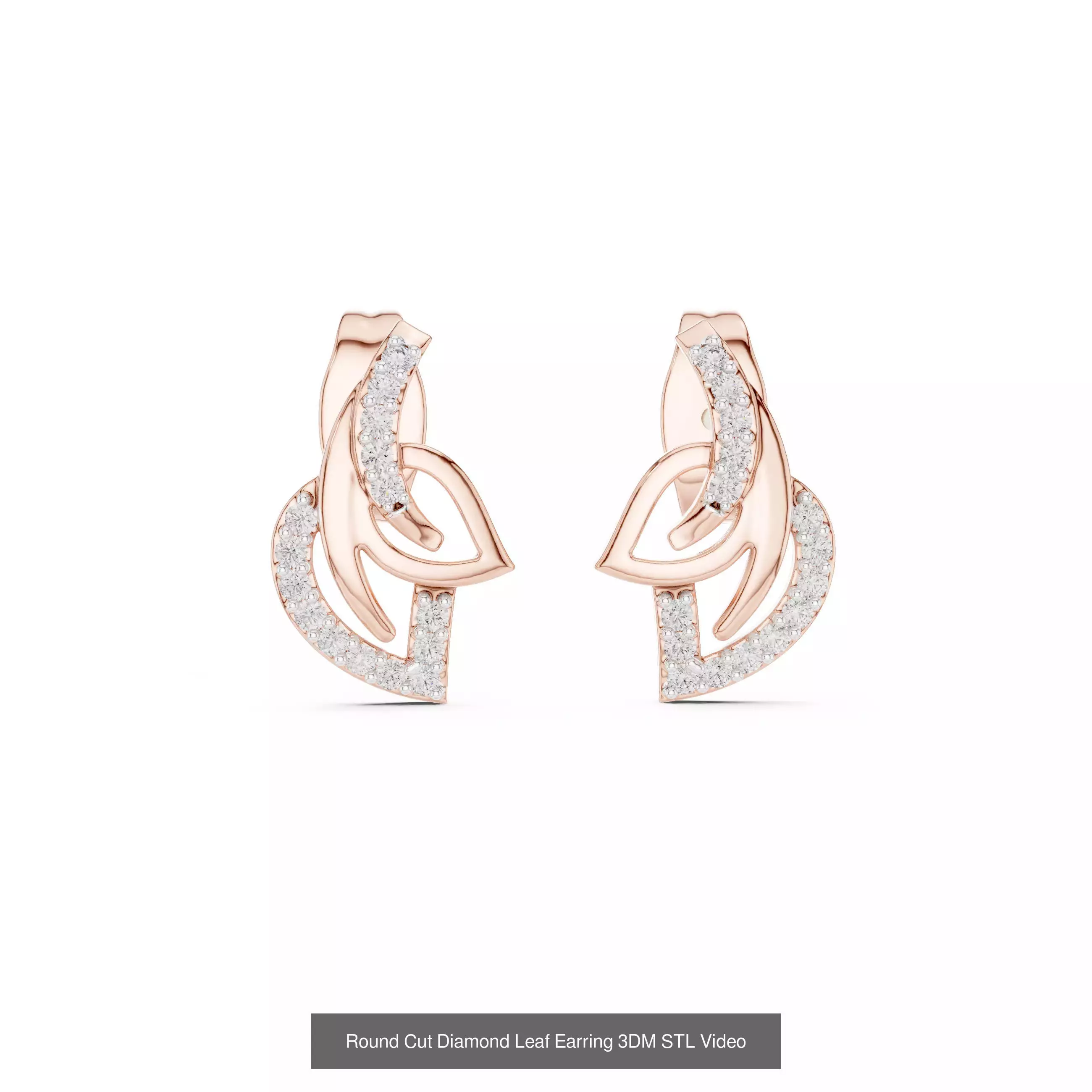 507 Diamond  Woman Earring 3DM STL OBJ FBX 3 Color Render Video 3D Model Collection_114