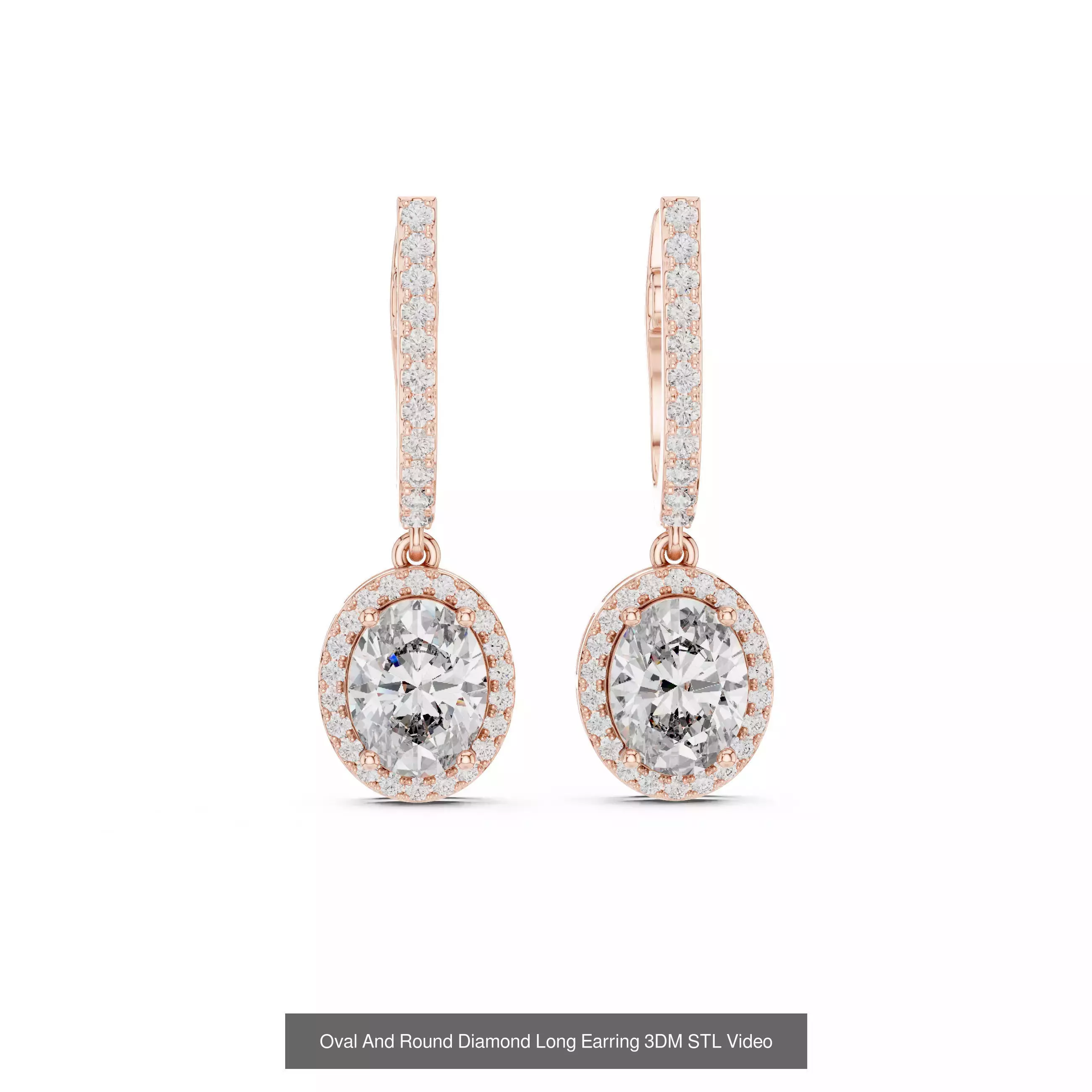 507 Diamond  Woman Earring 3DM STL OBJ FBX 3 Color Render Video 3D Model Collection_124