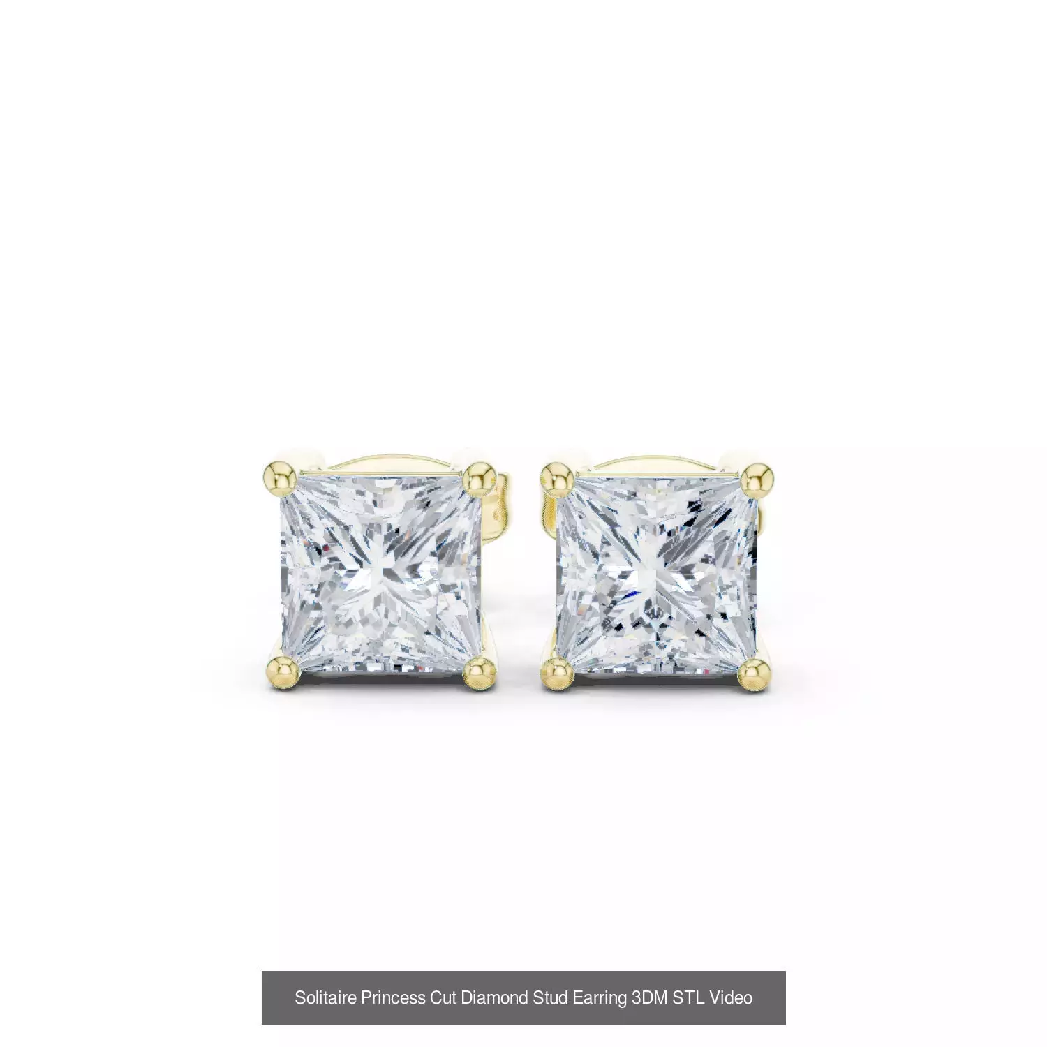 507 Diamond  Woman Earring 3DM STL OBJ FBX 3 Color Render Video 3D Model Collection_217